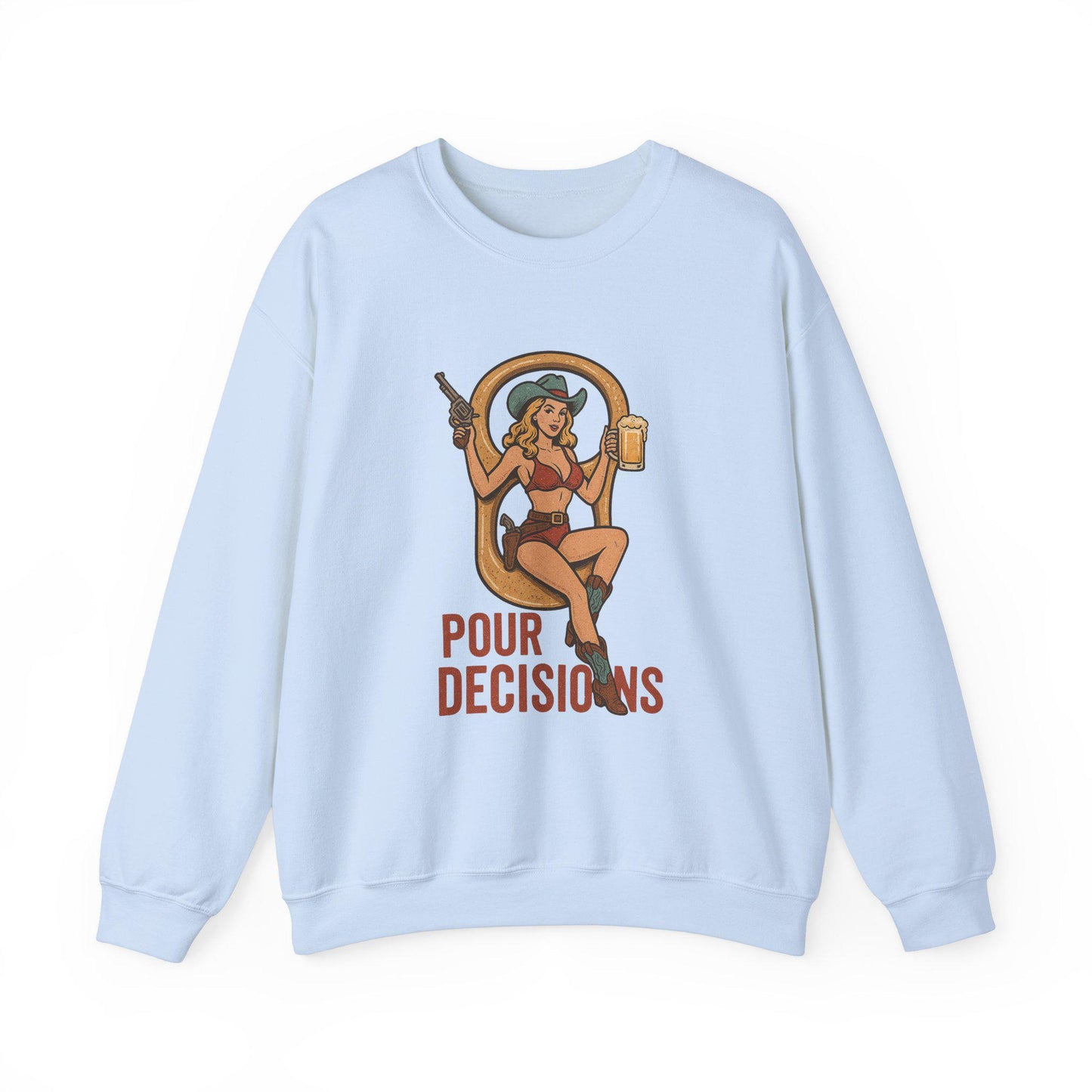 Pour decisions western pinup cowgirl can tab pose graphic digital download for tshirt sublimation or dtf