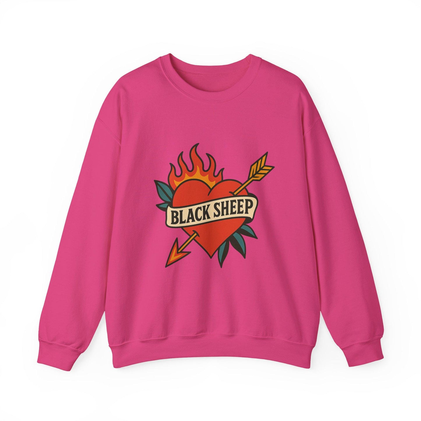 edgy flaming heart black sheep PNG graphic INSTANT digital download for tshirt sublimation or dtf