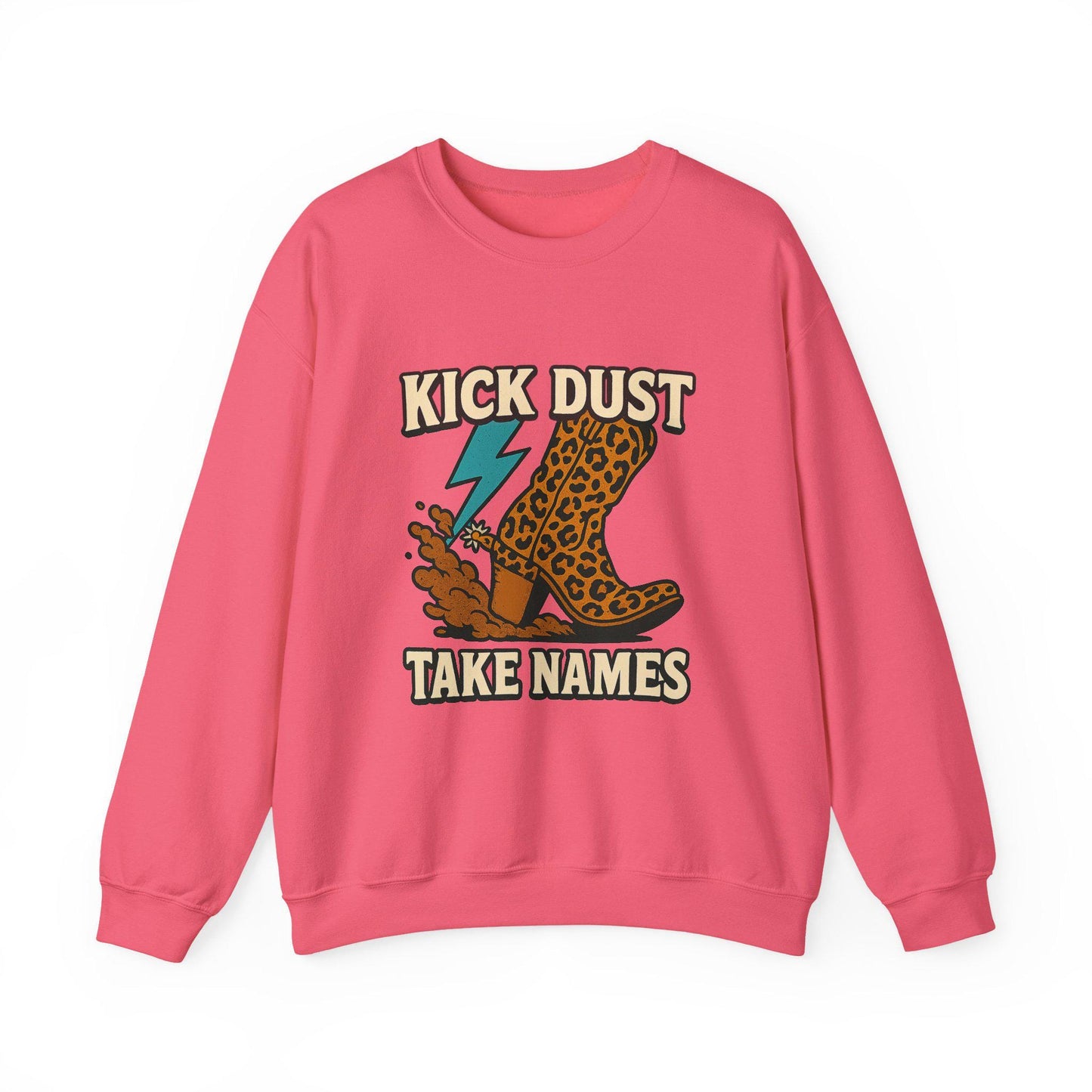 Western kick dust take names cheetah print boot lightning bolt png graphic INSTANT digital download for tshirt sublimation or dtf