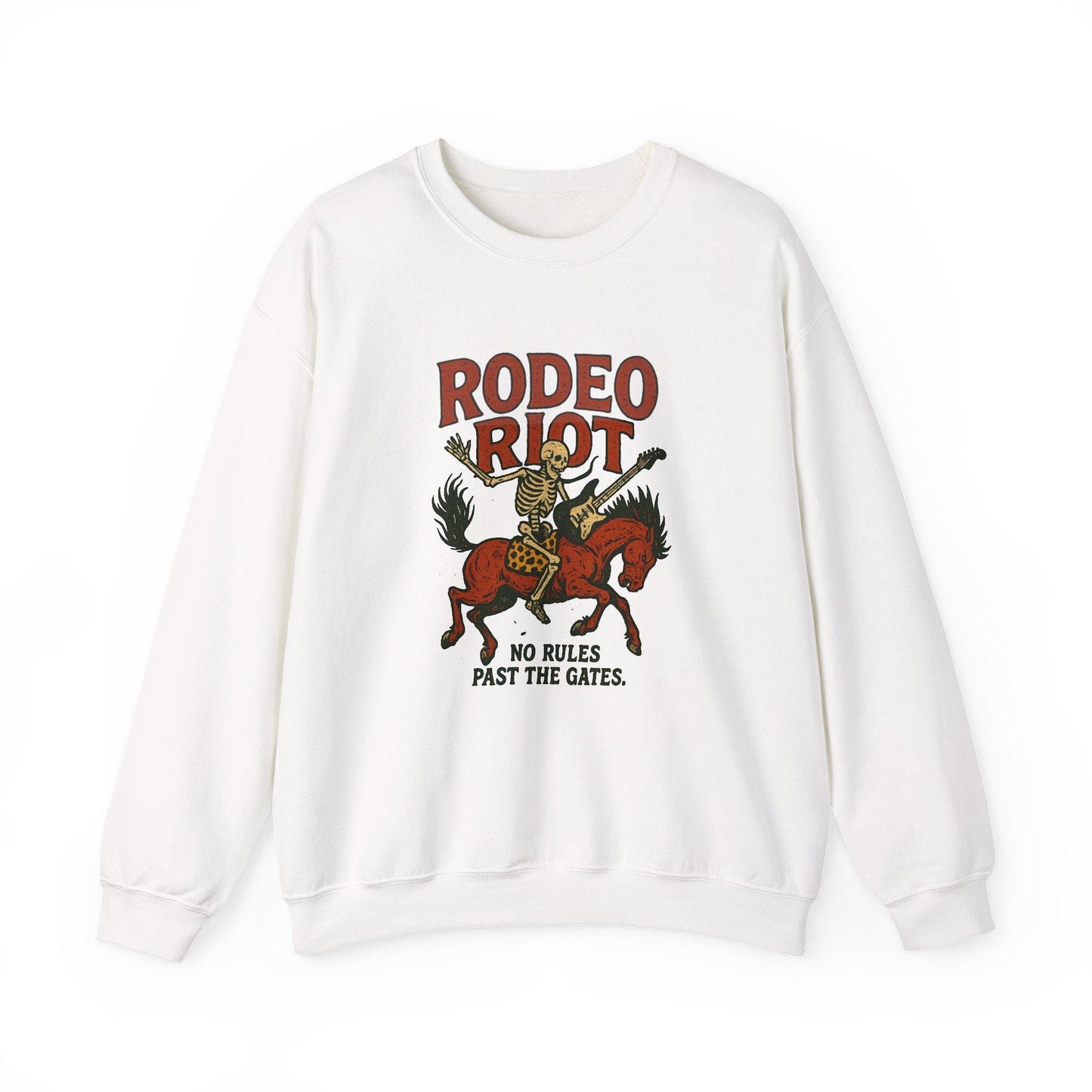 Western "rodeo riot" rock & roll skeleton horse PNG graphic INSTANT digital download for tshirt sublimation or dtf