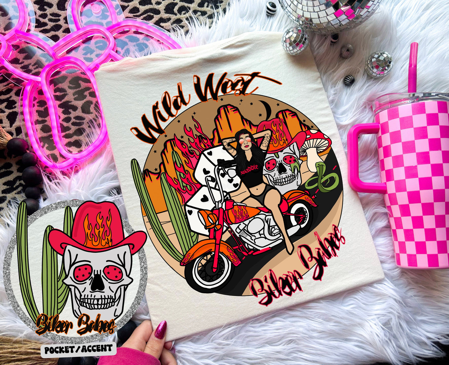 Western Biker babes Png Desert Cactus skull snake Yallternative trippy designs instant digital downloads cowgirl pink punchy tshirt pngs