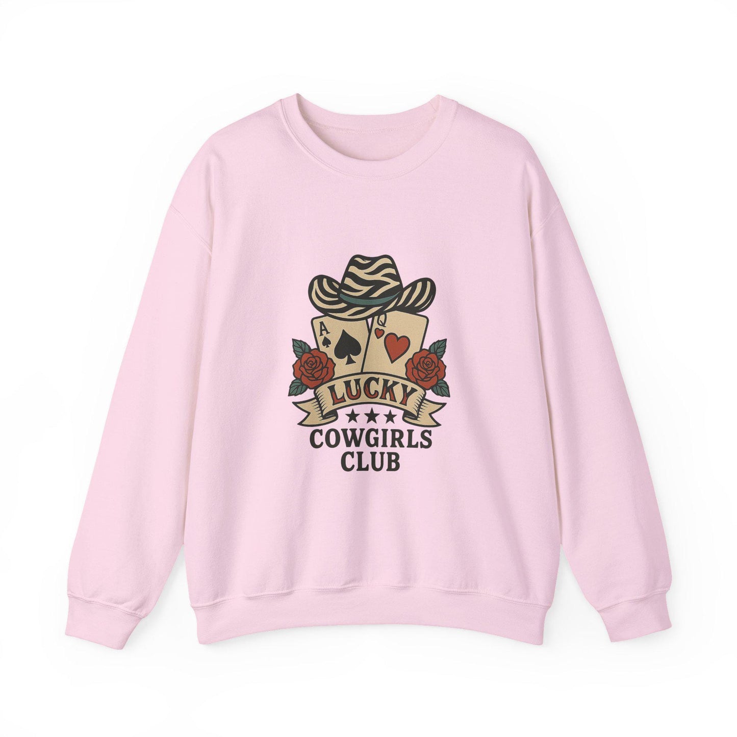 Western "lucky cowgirls club" cards cowgirl hat rose banner PNG graphic INSTANT digital download for tshirt sublimation or dtf