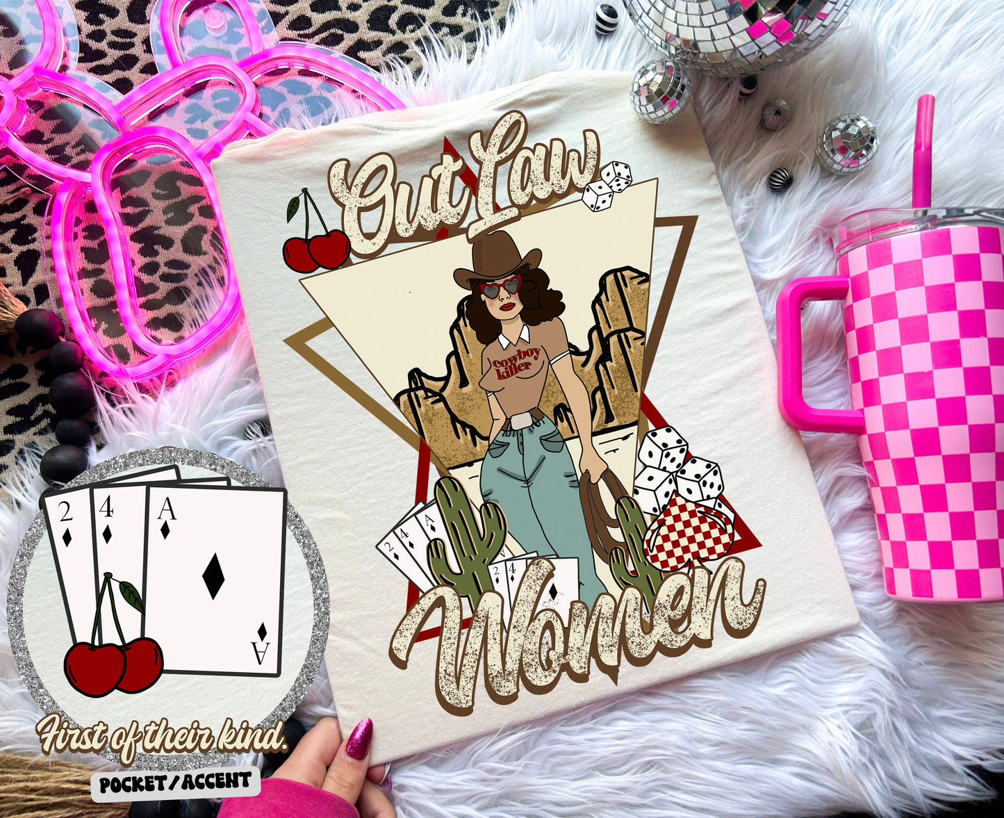 Outlaw women Western Cowgirl Png | Desert Cactus designs | Cards cherry Png | Old vintage design | Digital download | Cowboy Killer