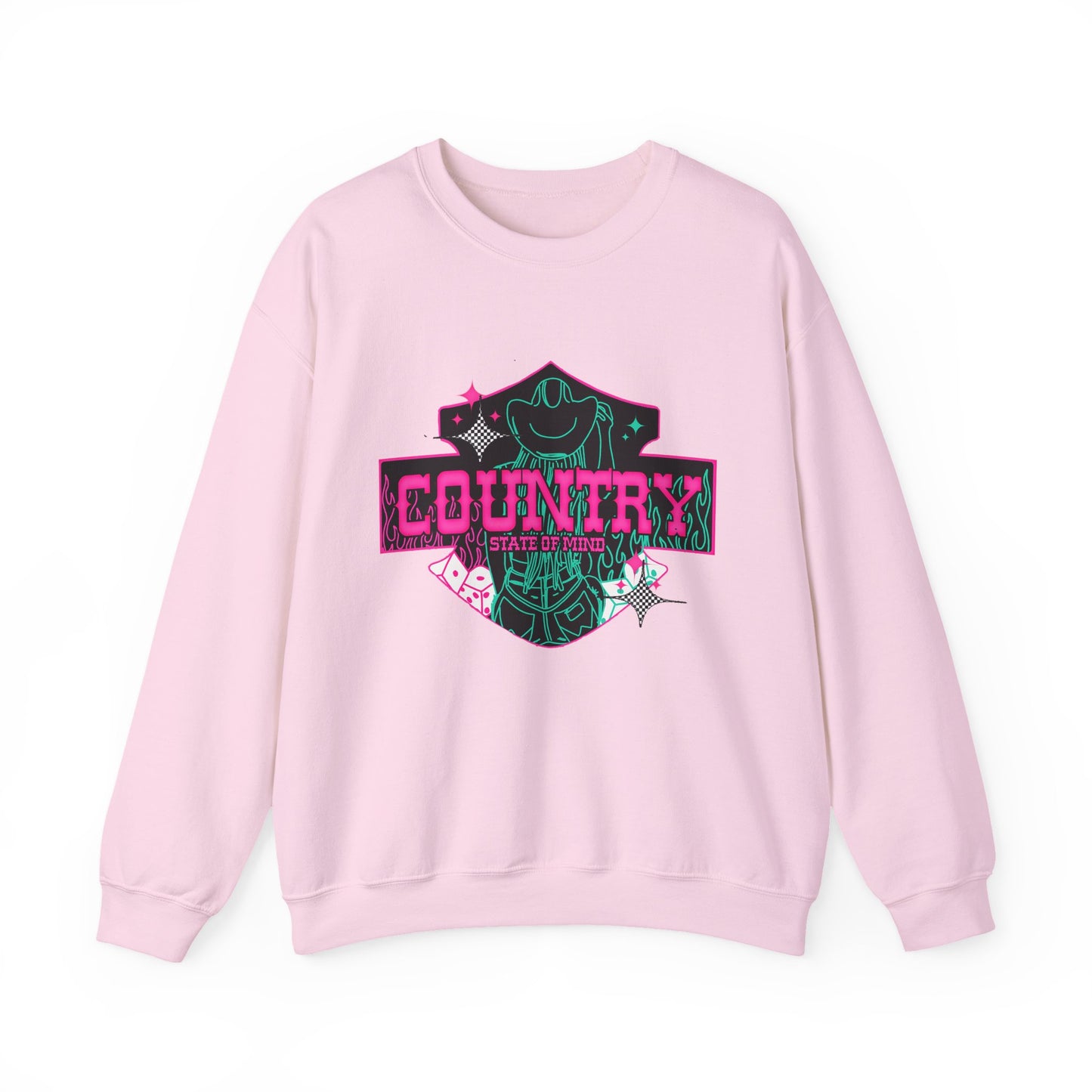 Country Music Crewneck Sweatshirt — 'Country' Retro Rodeo Graphic