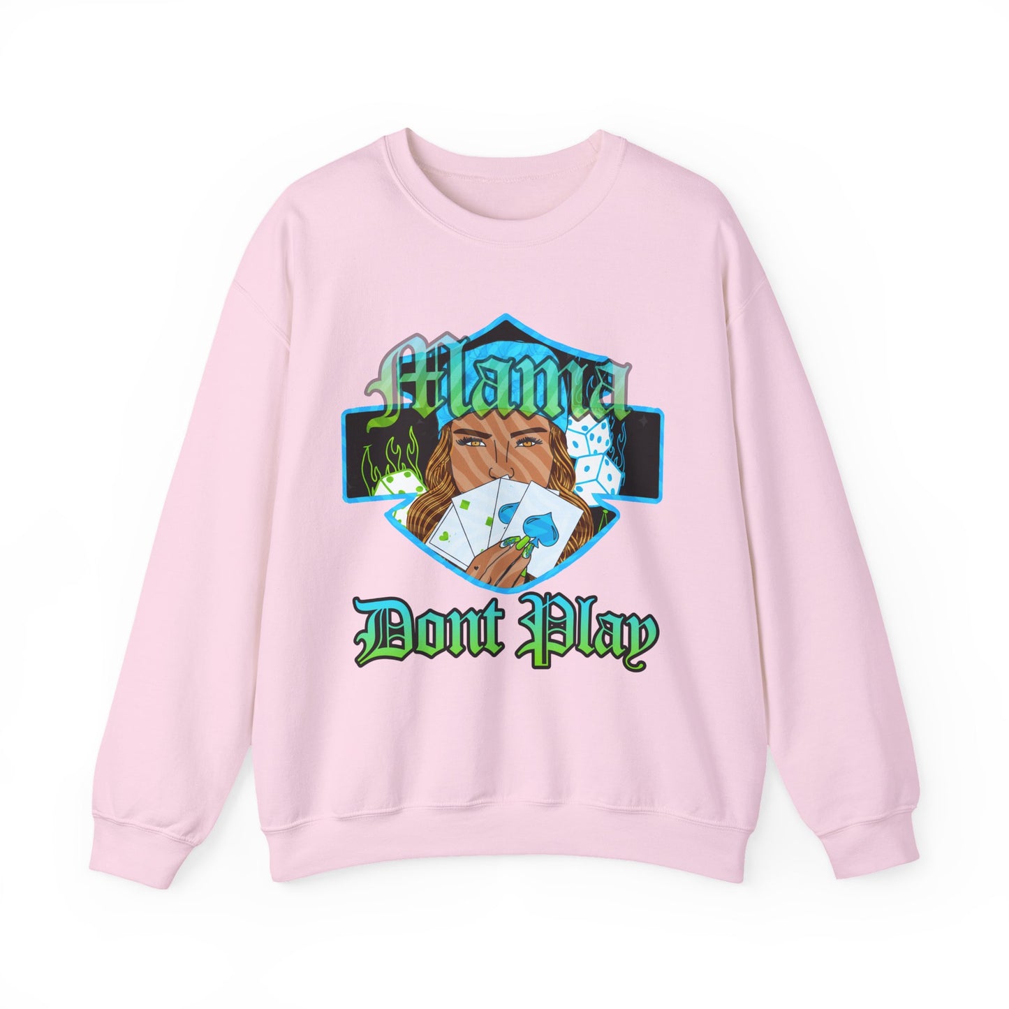 Sweatshirt — 'Mama Don't Play' Poker Graphic Crewneck
