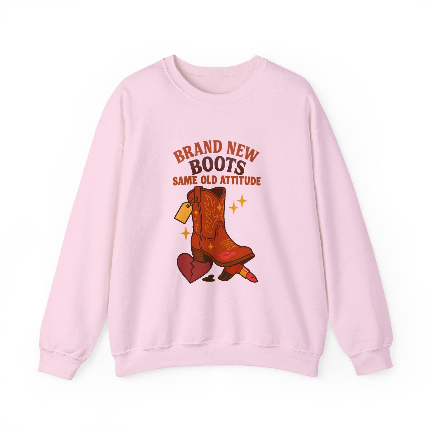 Western "Brand new boots, same old attitude" sassy cowgirl lipstick boot png graphic INSTANT digital download for tshirt sublimation or dtf