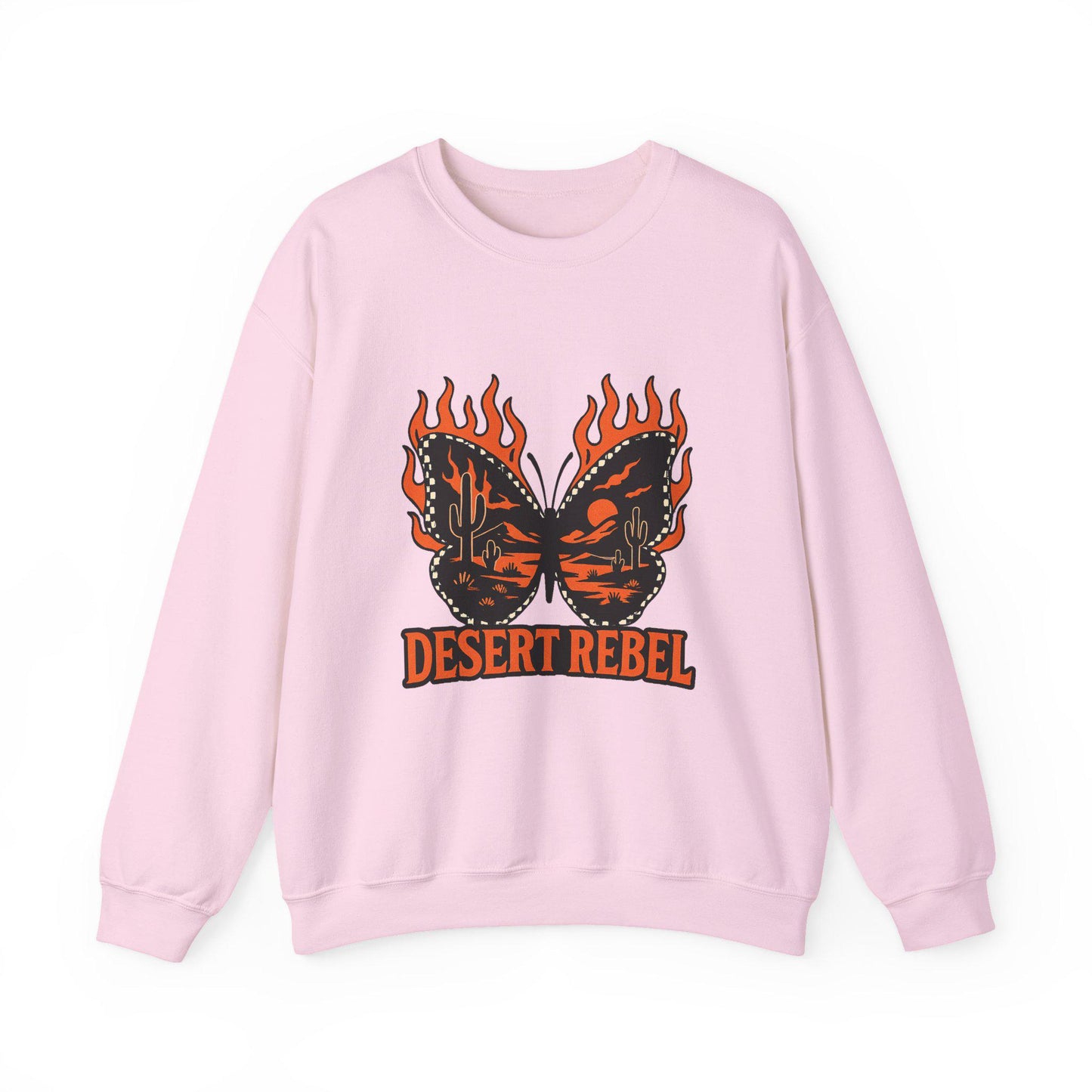 Edgy yallternative western desert flaming butterfly "desert rebel" PNG graphic INSTANT digital download for tshirt sublimation or dtf
