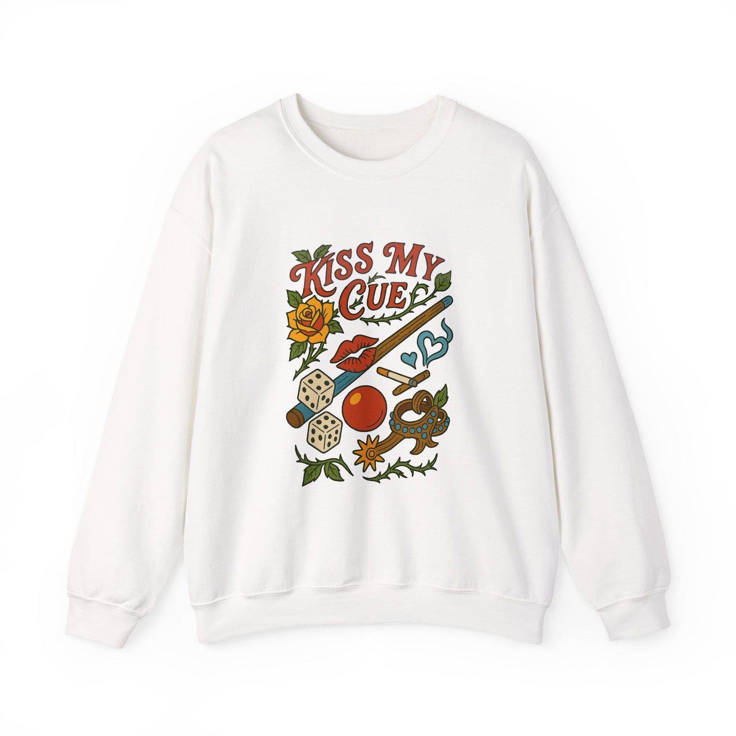 Edgy Western kiss m cue dice floral spur png graphic INSTANT digital download for tshirt sublimation or dtf