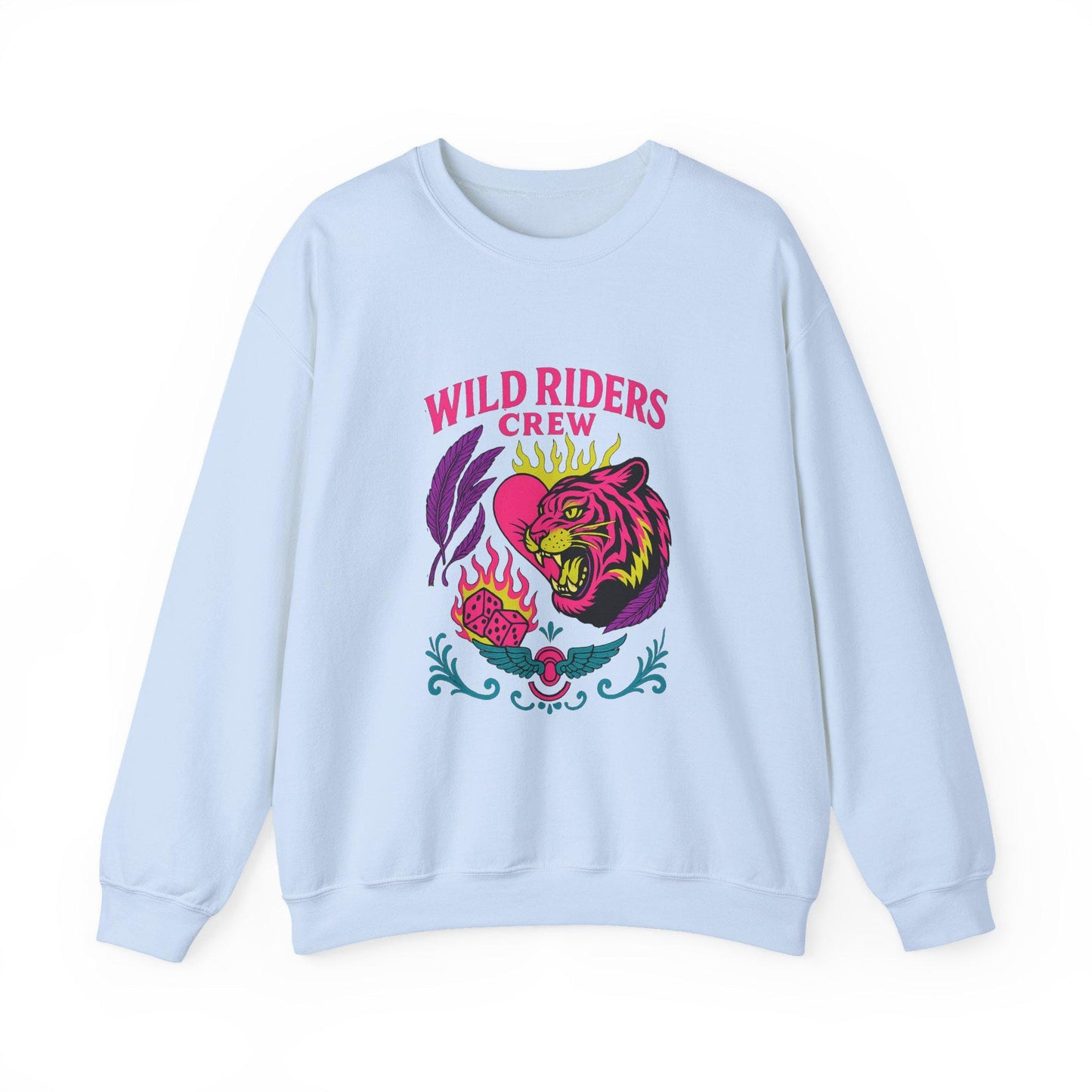 Edgy "wild riders crew" tiger moto dice PNG graphic INSTANT digital download for tshirt sublimation or dtf