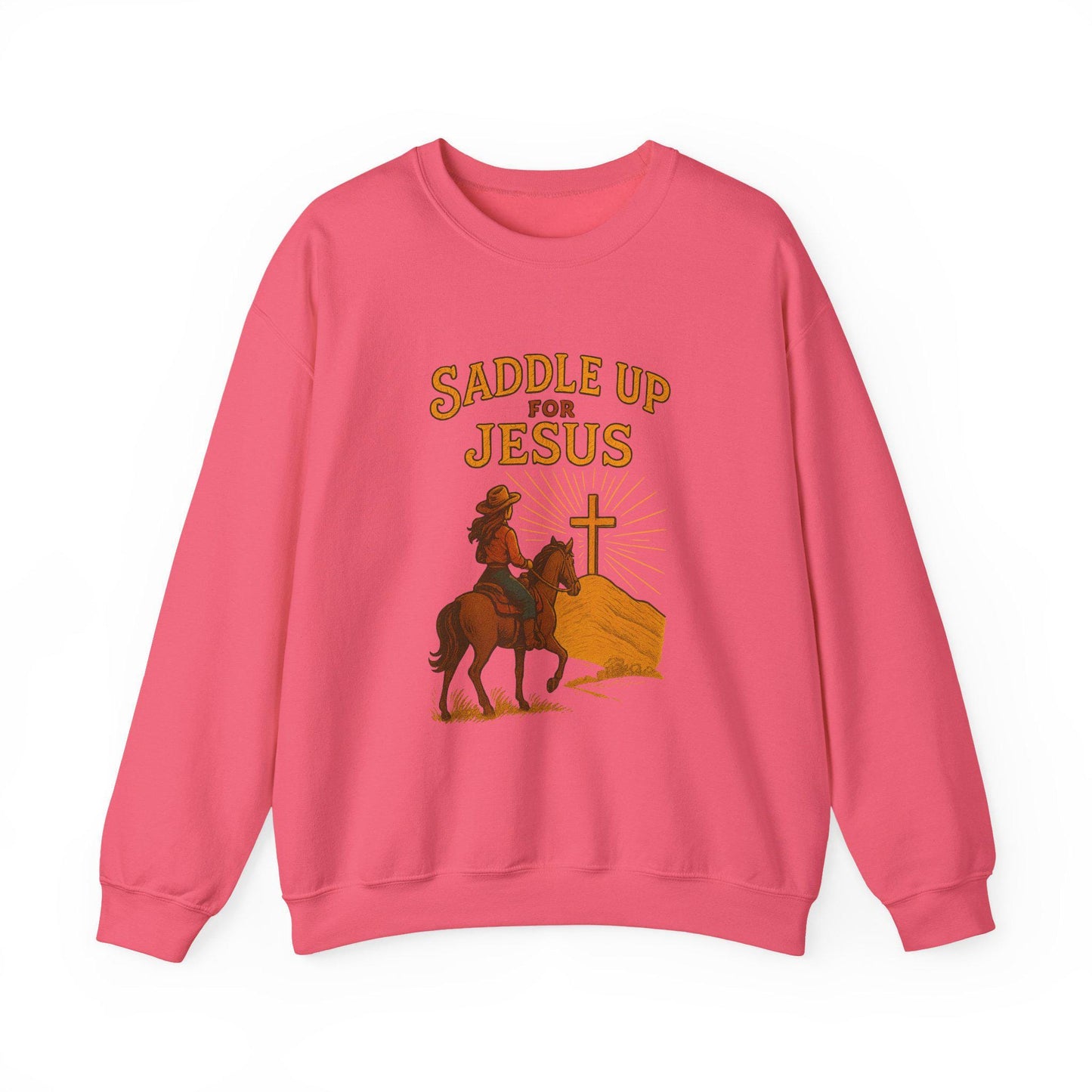 Western "saddle up for jesus" christian cowgirl PNG graphic INSTANT digital download for tshirt sublimation or dtf