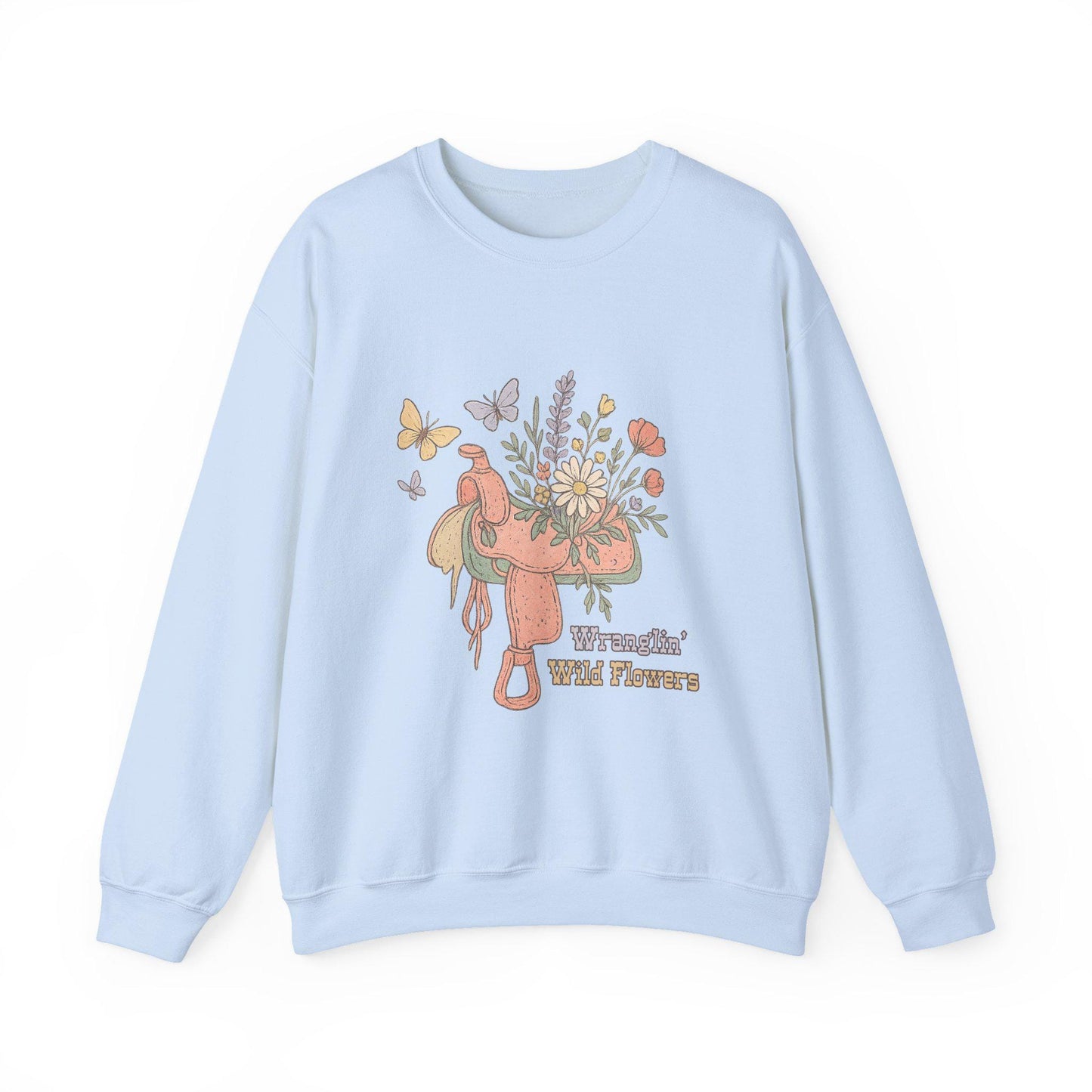 Western "Wranglin' Wildflowers" pastel floral saddle butterfly PNG graphic INSTANT digital download for tshirt sublimation or dtf