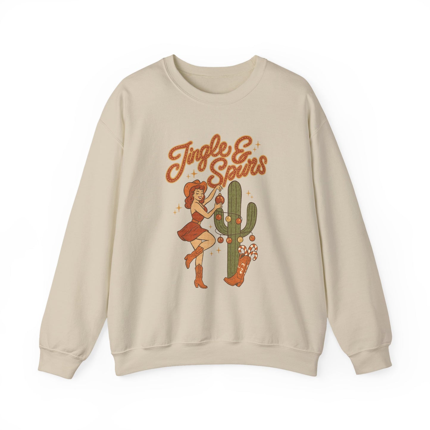 Western Cowgirl Christmas Graphic | Retro Pinup Holiday Shirt Design | Country Christmas PNG | Cactus Lights Sublimation