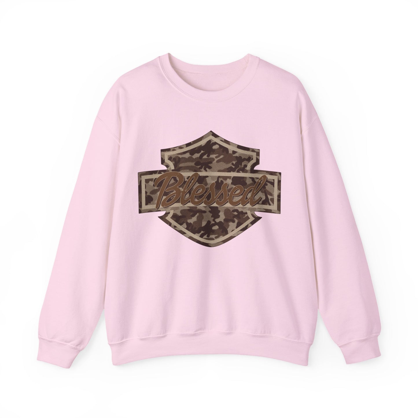 Blessed Camo Crewneck Sweatshirt — Patriotic Patch Design