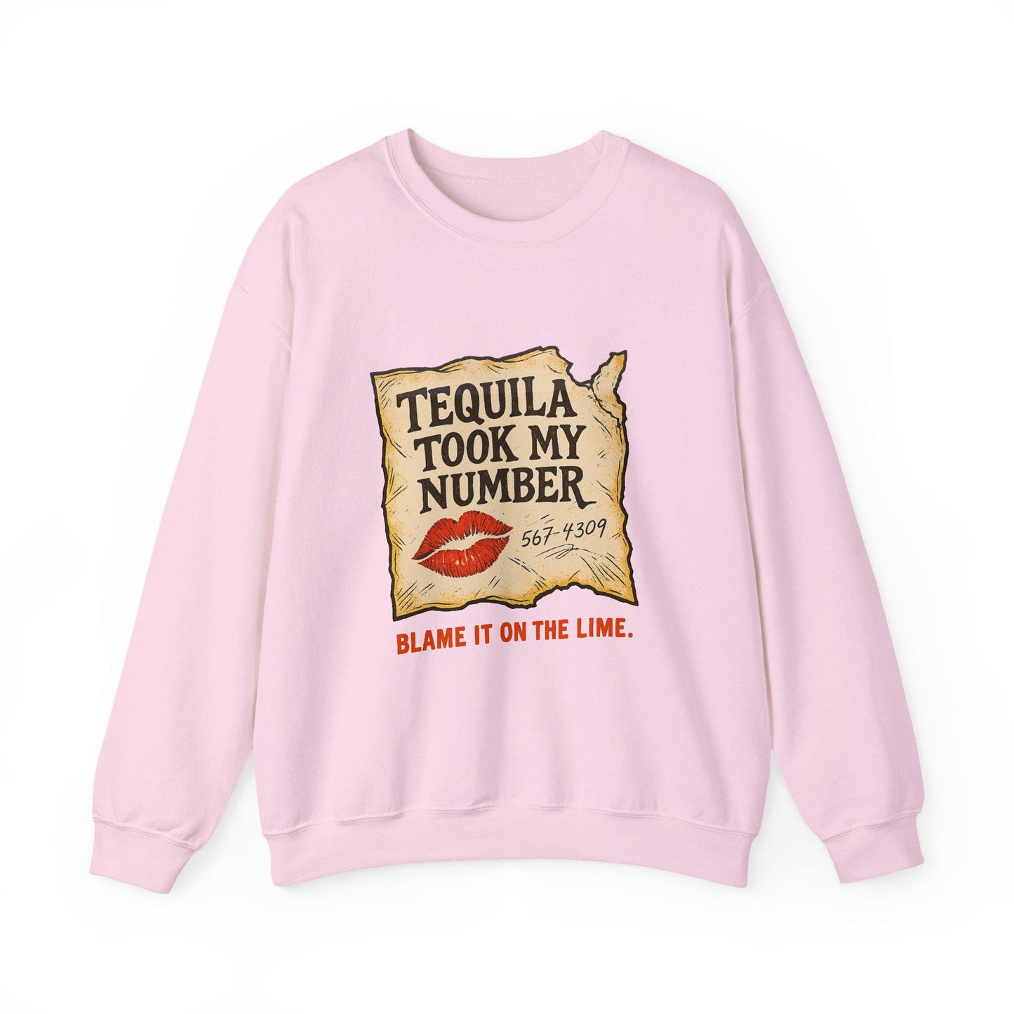 Tequila took my number torn napkin red lip kiss PNG graphic INSTANT digital download for tshirt sublimation or dtf