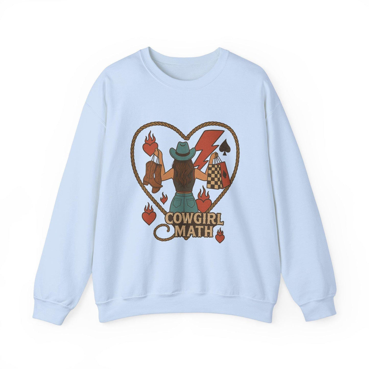 Edgy western "cowgirl math" cowgirl spade lightning bolt lasso checkered png design for sublimation or dtf