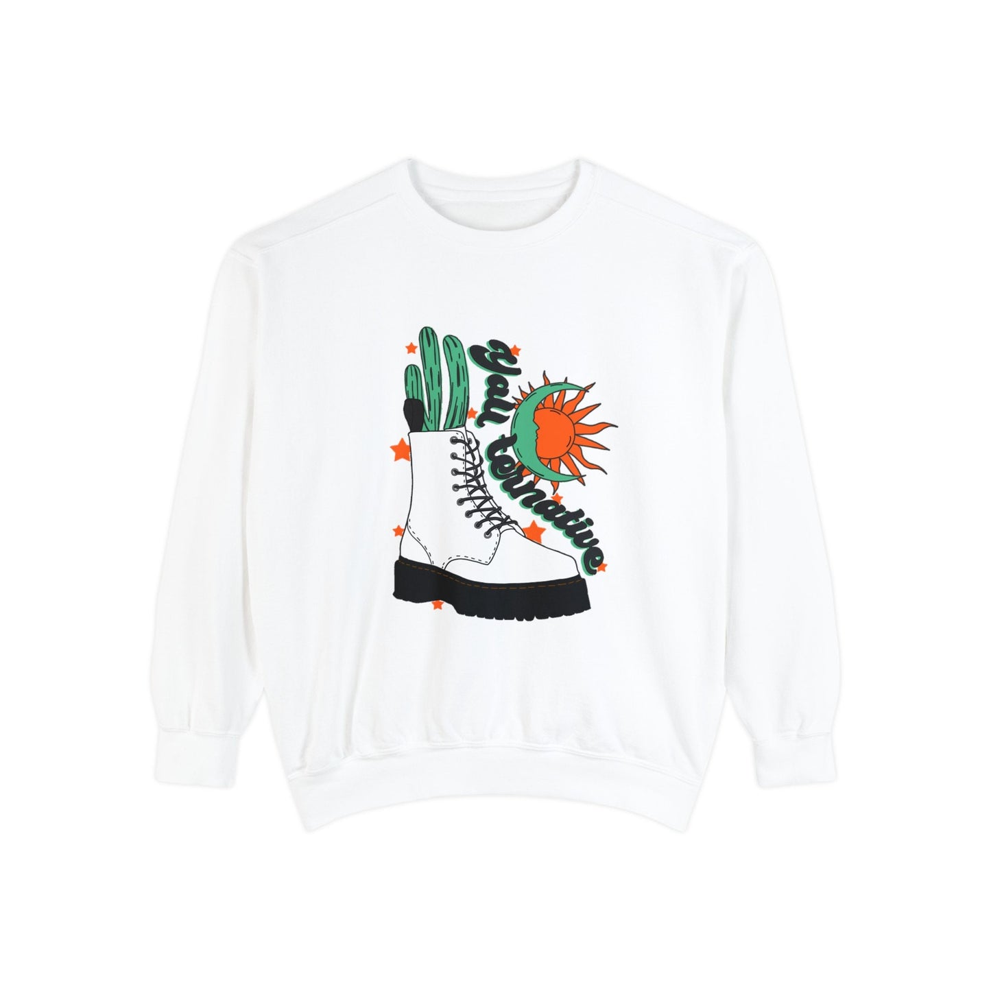 Yallternative Png | Western desert Cactus boot design | Celestial cowgirl design | Wild west yallternative shirts