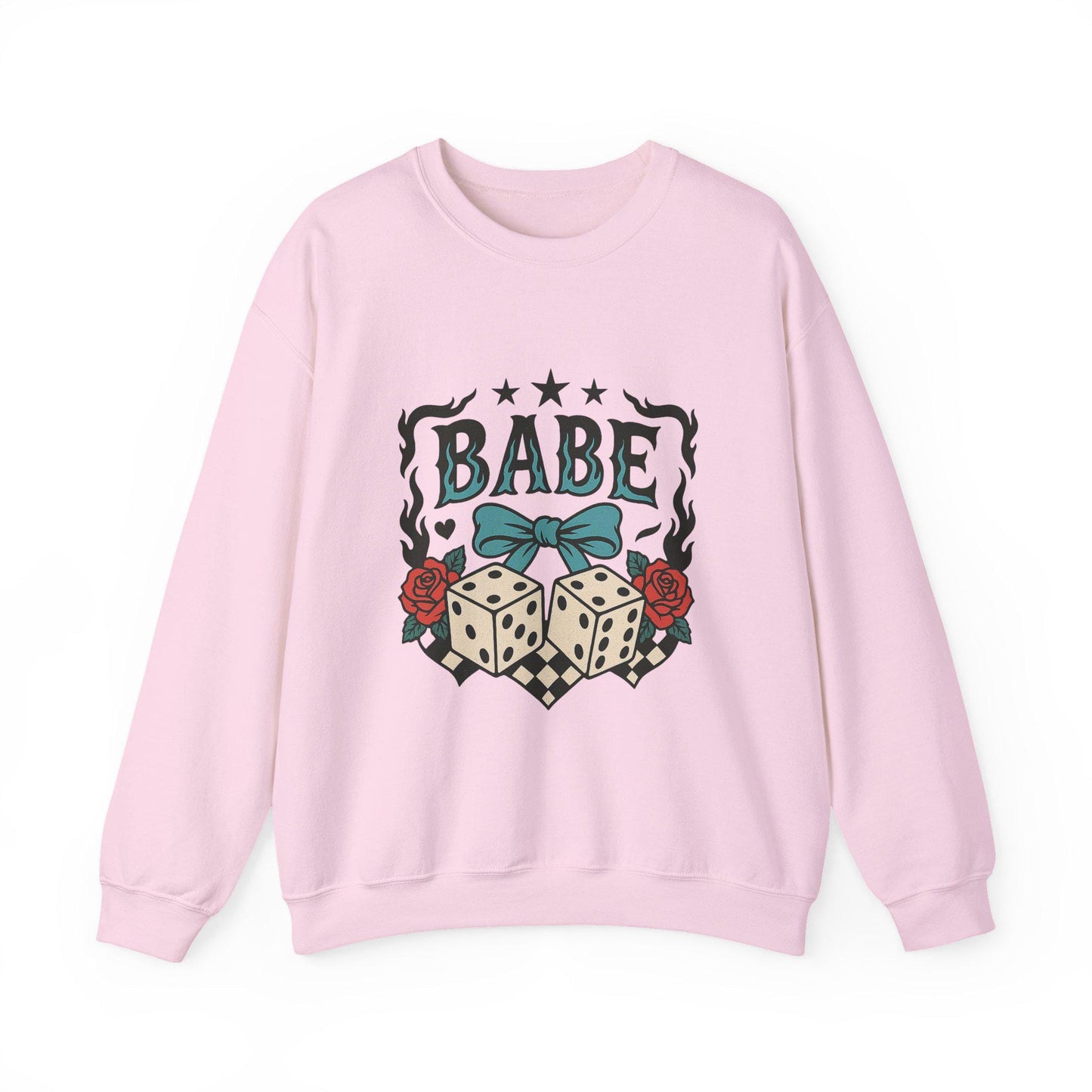 Edgy Yallternative "babe" dice rose bow PNG graphic INSTANT digital download for tshirt sublimation or dtf