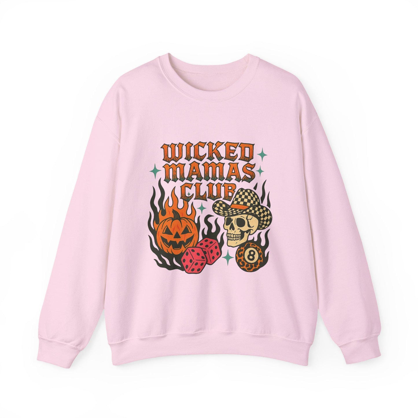 HALLOWEEN wicked mamas club cowgirl skull pumpkin dice 8ball PNG graphic INSTANT digital download for tshirt sublimation or dtf