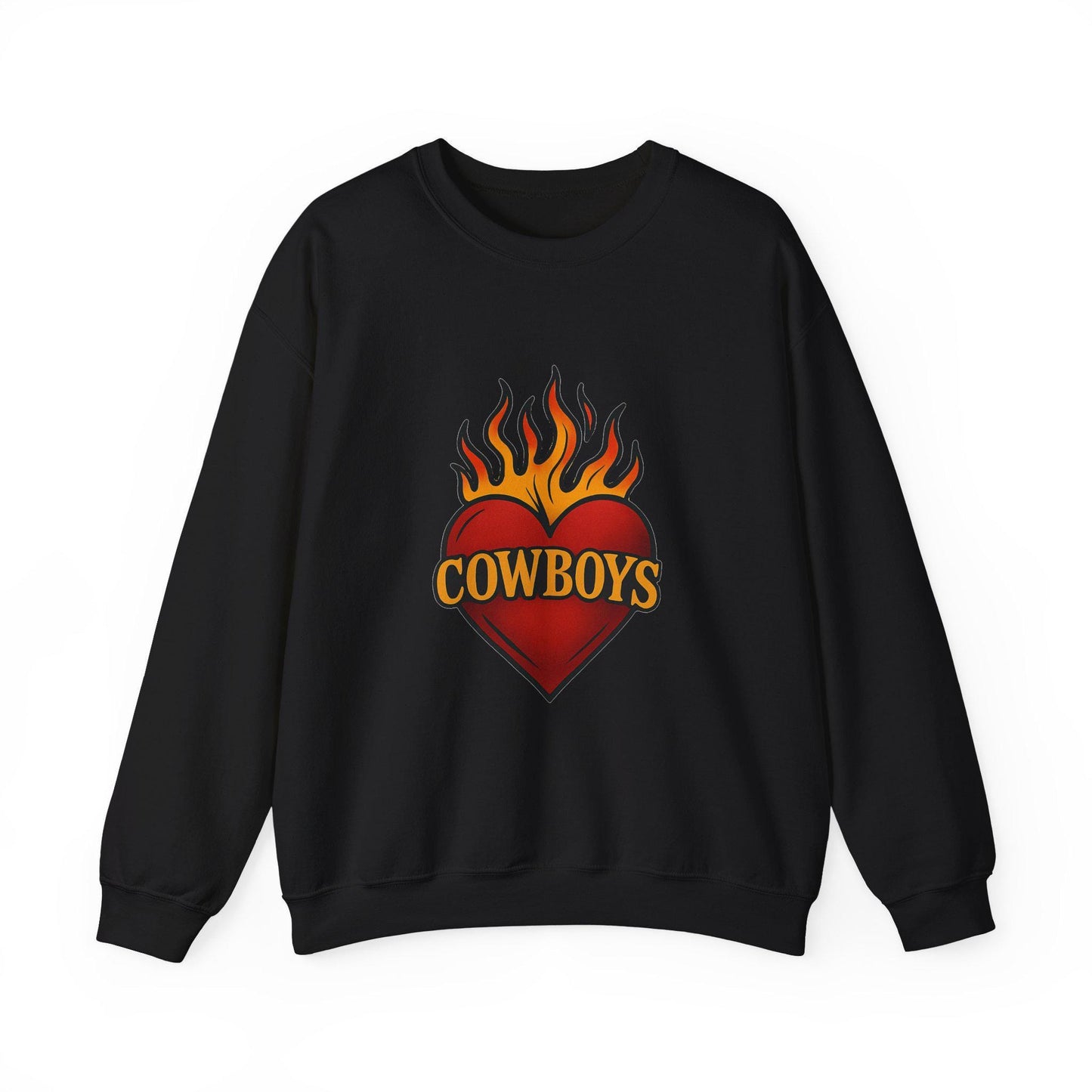 Western flaming "cowboys" heart png graphic INSTANT digital download for tshirt sublimation or dtf