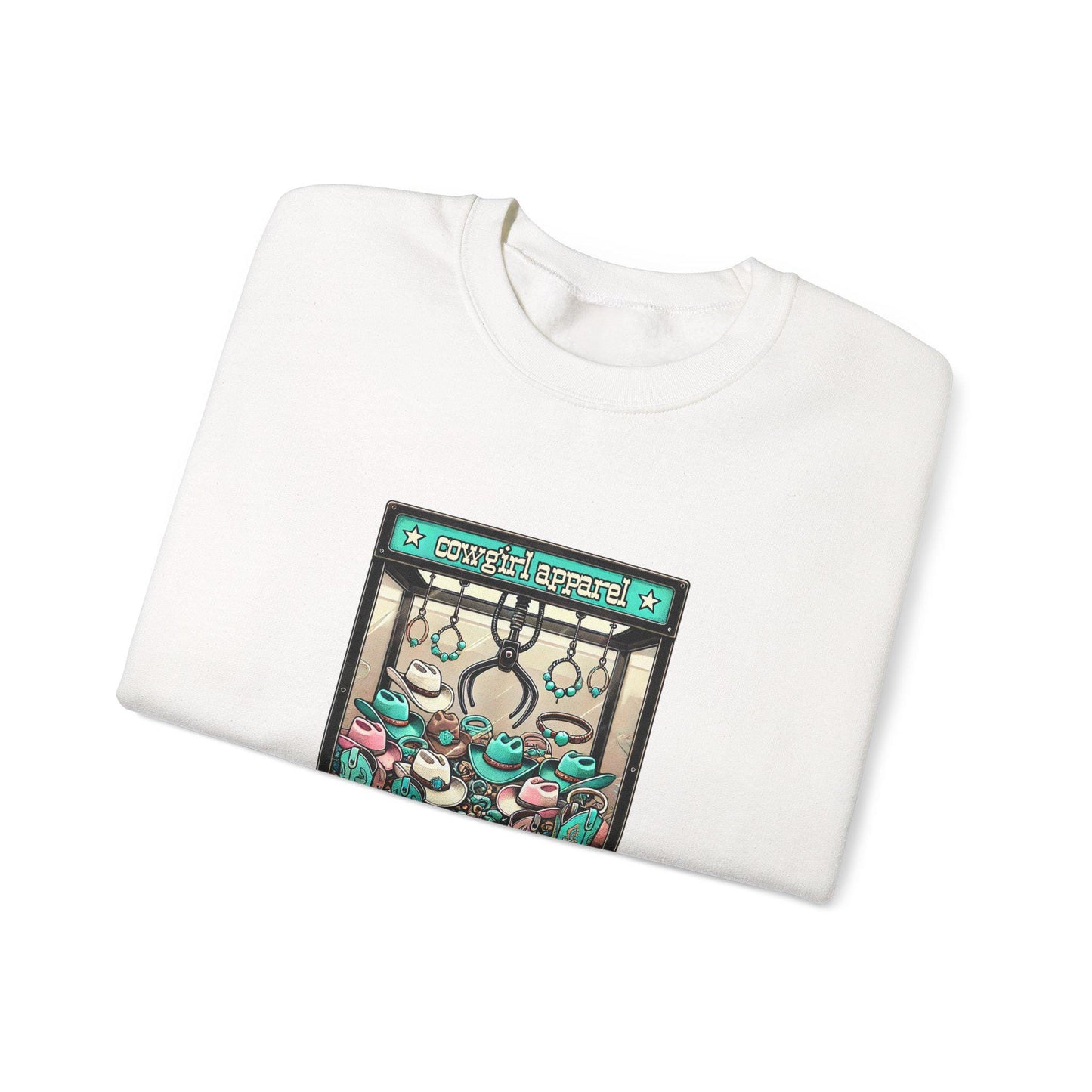 Western Cowgirl apparel arcade claw machine design png graphic for sublimation or dtf