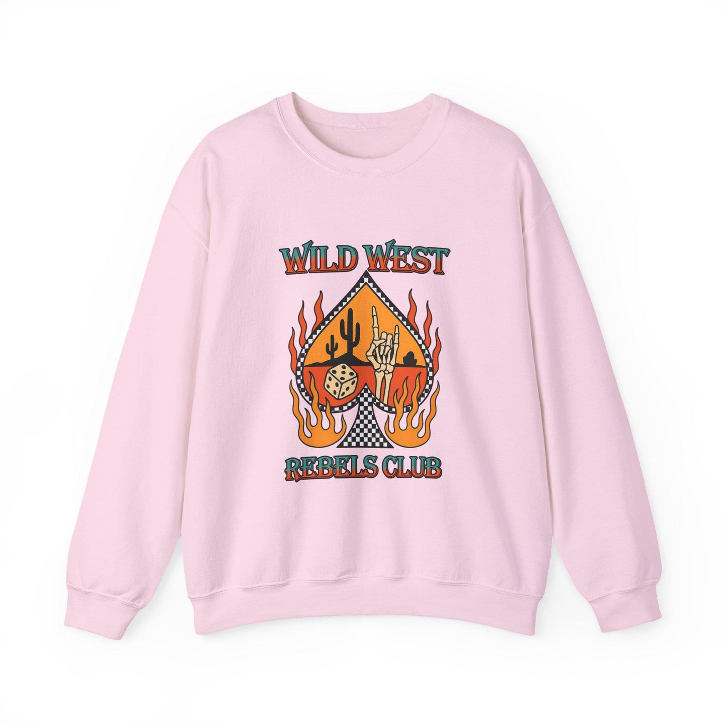 Edgy yallternative desert checkered flaming spade rock and roll dice "wild west rebels club" PNG graphic INSTANT digital download