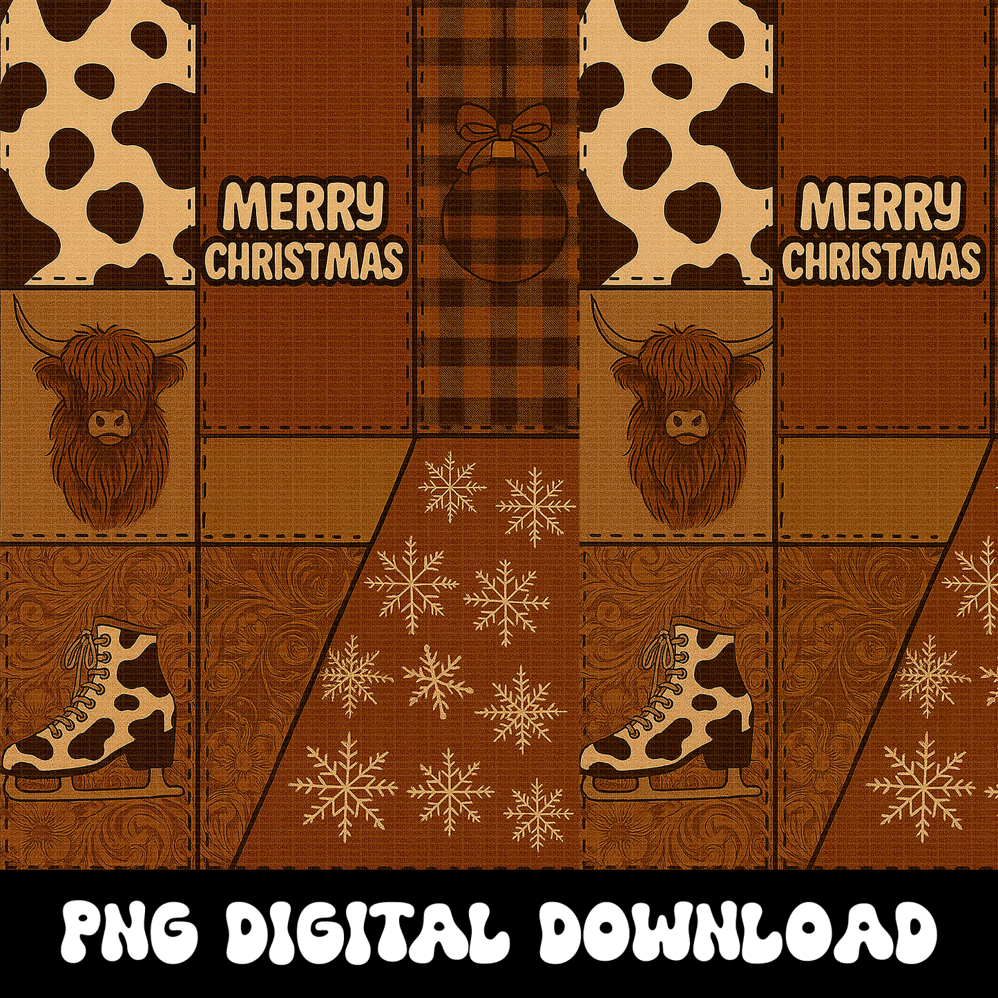 Western Christmas seamless pattern