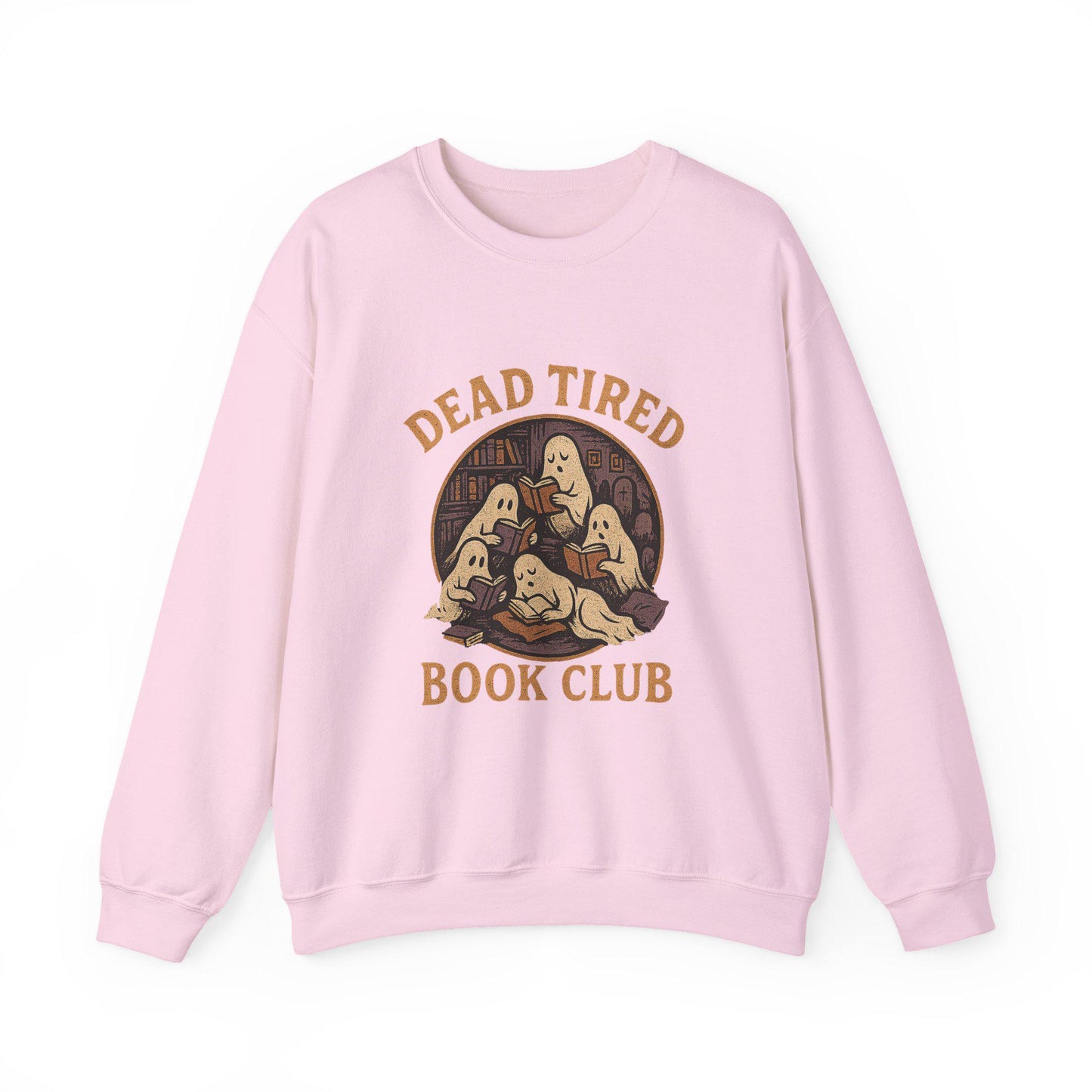 Vintage halloween "dead tired book club" reading ghost PNG graphic INSTANT digital download for tshirt sublimation or dtf