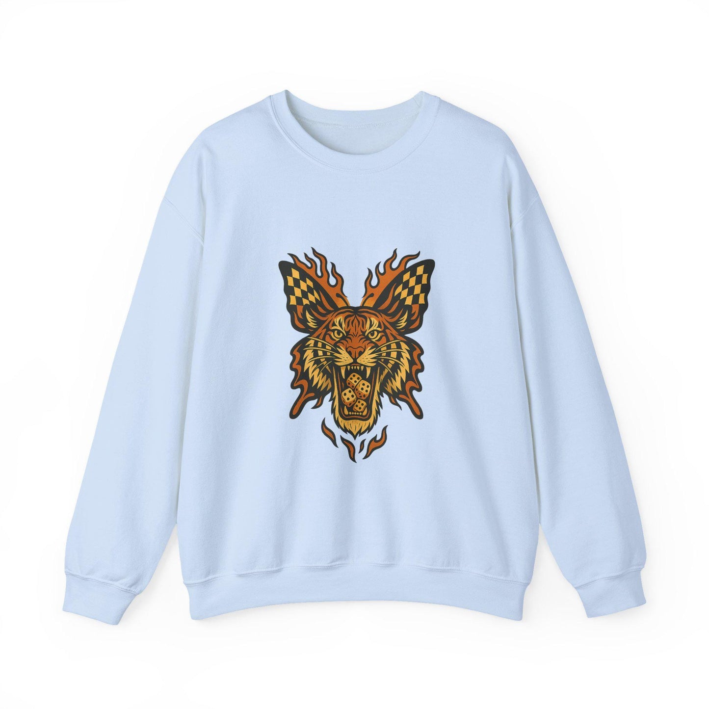 Yallternative edgy flaming butterfly tiger dice PNG graphic INSTANT digital download for tshirt sublimation or dtf