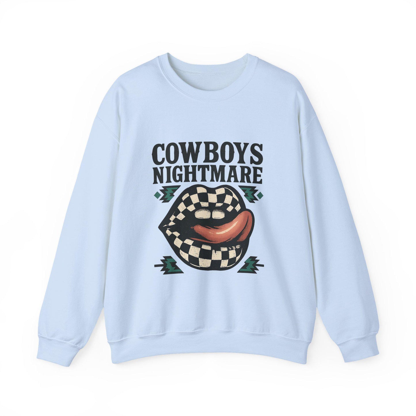 Western "cowboys nightmare" checkered lip aztec PNG graphic INSTANT digital download for tshirt sublimation or dtf