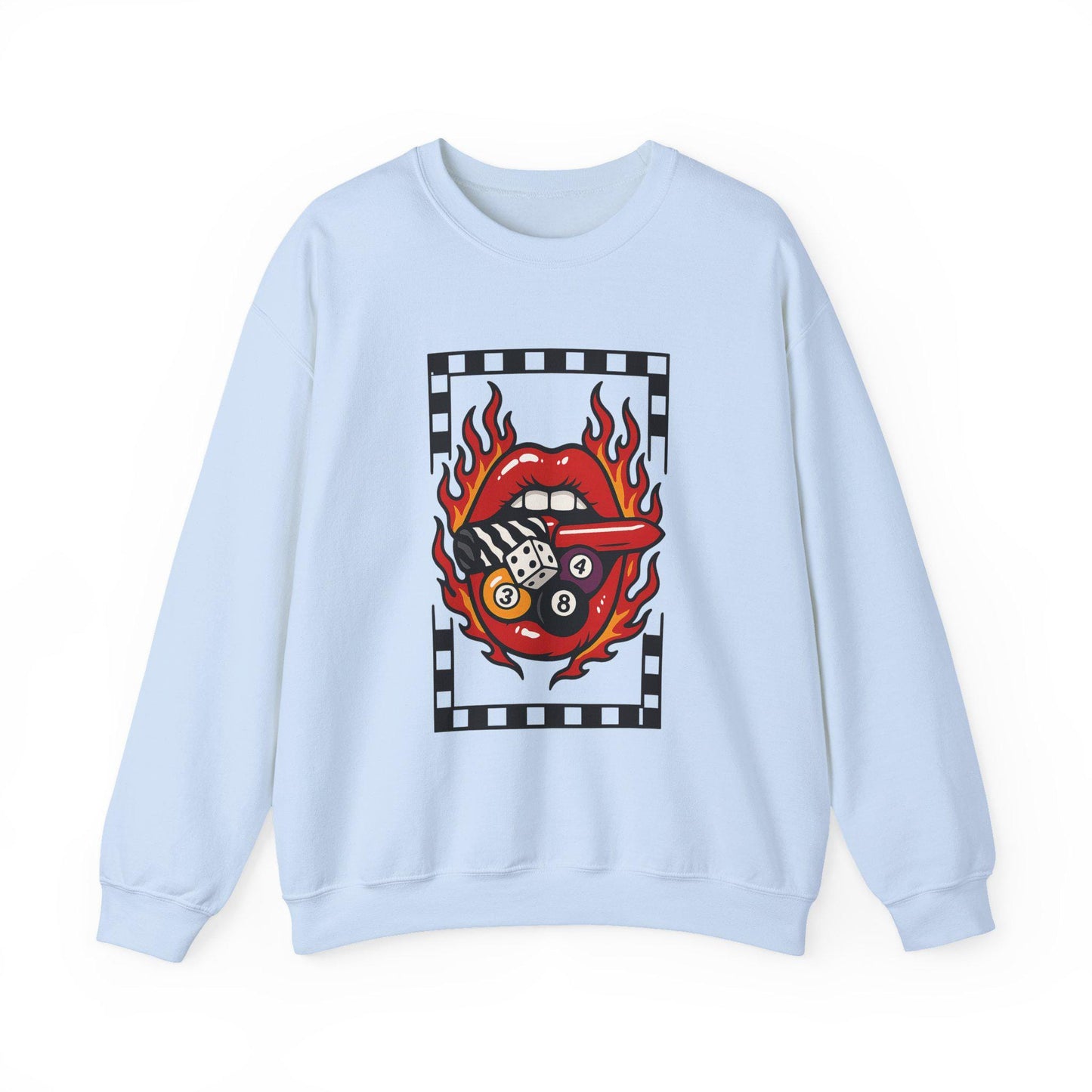 Edgy pool ball lipstick mouth PNG graphic INSTANT digital download for tshirt sublimation or dtf