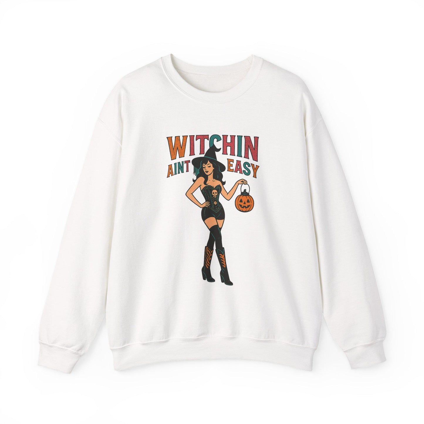 Witchin aint easy vintage witch PNG graphic INSTANT digital download for tshirt sublimation or dtf