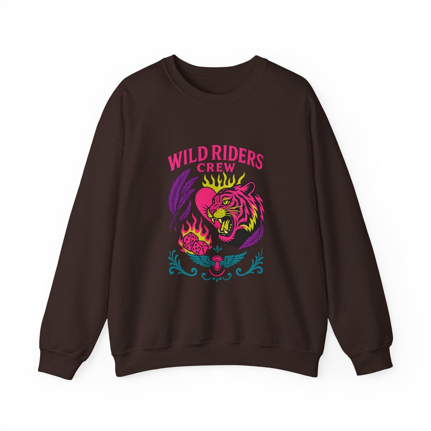 Edgy "wild riders crew" tiger moto dice PNG graphic INSTANT digital download for tshirt sublimation or dtf