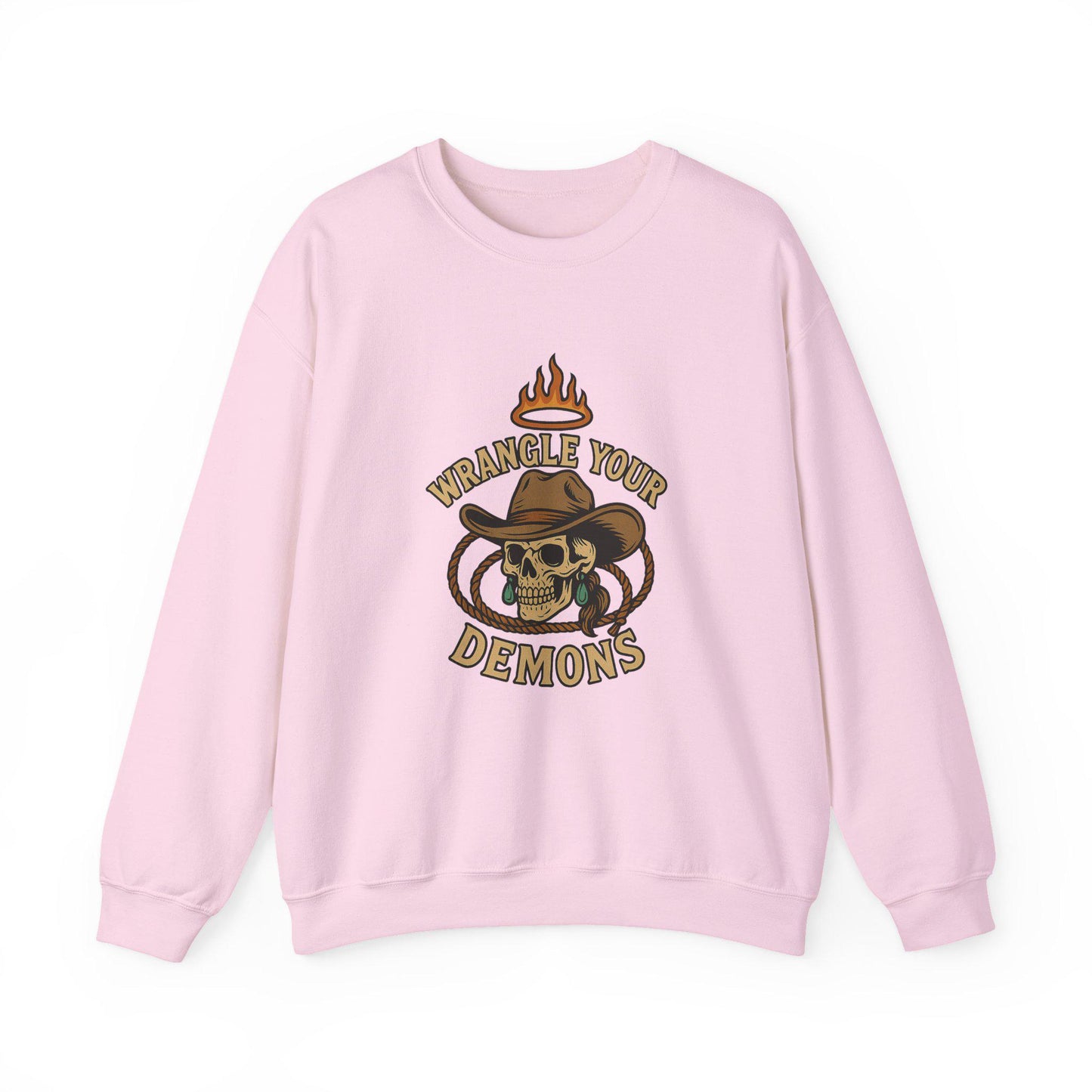 Western "Wrangle your demons" cowgirl skull lasso and turquoise PNG graphic INSTANT digital download for tshirt sublimation or dtf