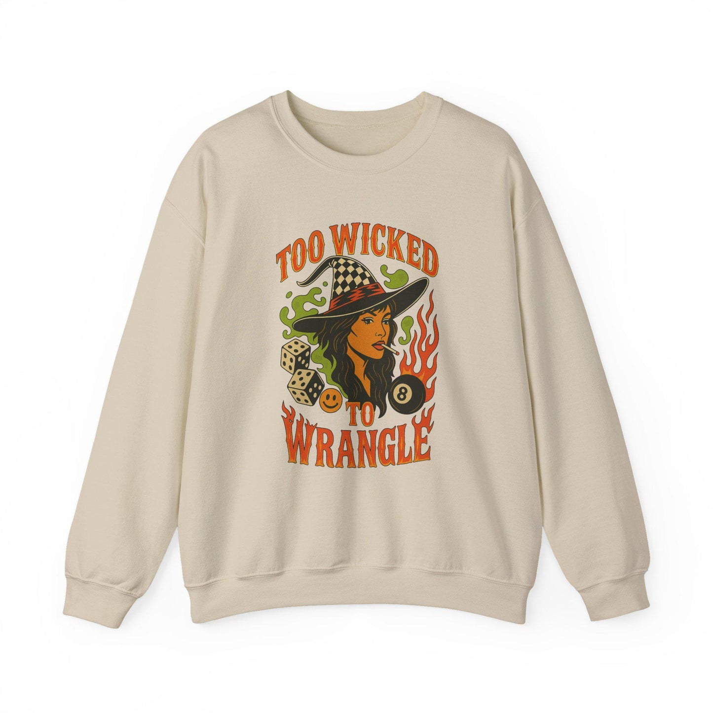 Edgy western yallternative HALLOWEEN "too wicked to wrangle" PNG graphic digital download for tshirt sublimation or dtf