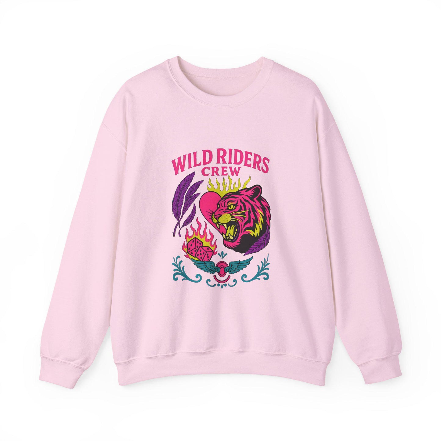 Edgy "wild riders crew" tiger moto dice PNG graphic INSTANT digital download for tshirt sublimation or dtf