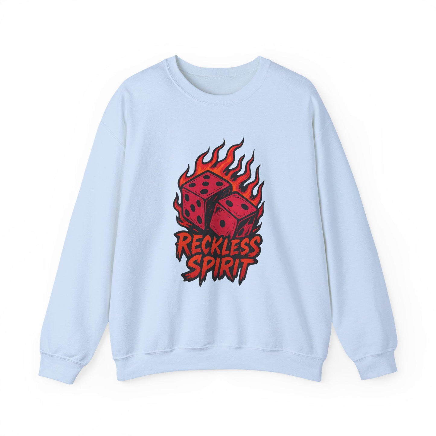 Edgy "reckless spirit" flaming dice PNG graphic INSTANT digital download for tshirt sublimation or dtf