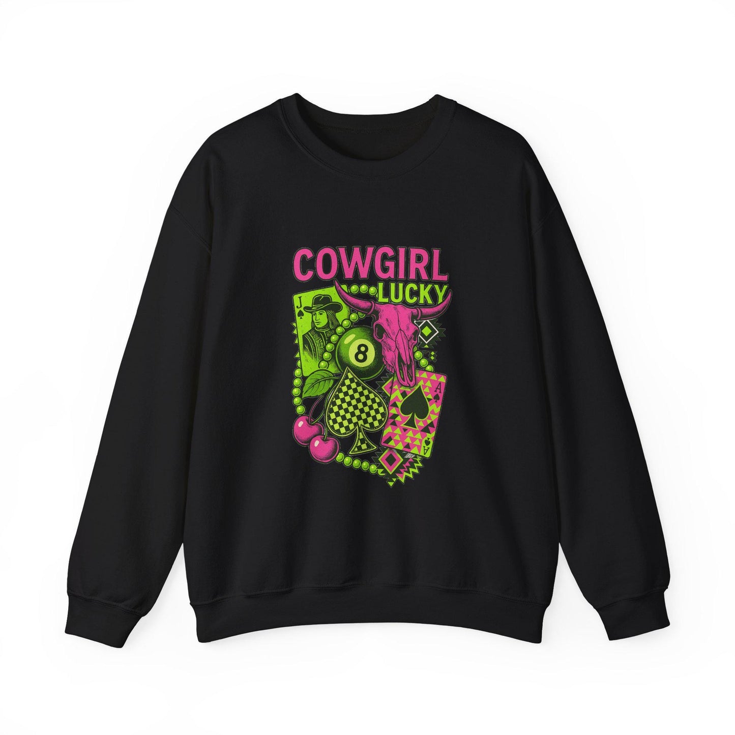 Cowgirl Lucky PNG | Western Casino Graphic | Neon Cowgirl Gambling Sublimation / DTF Design