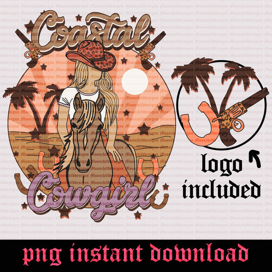 Coastal Cowgirl Png Pink punchy Beach cowgirl design Instant digital download Summertime Png Horse shoe Designs Girly horse png