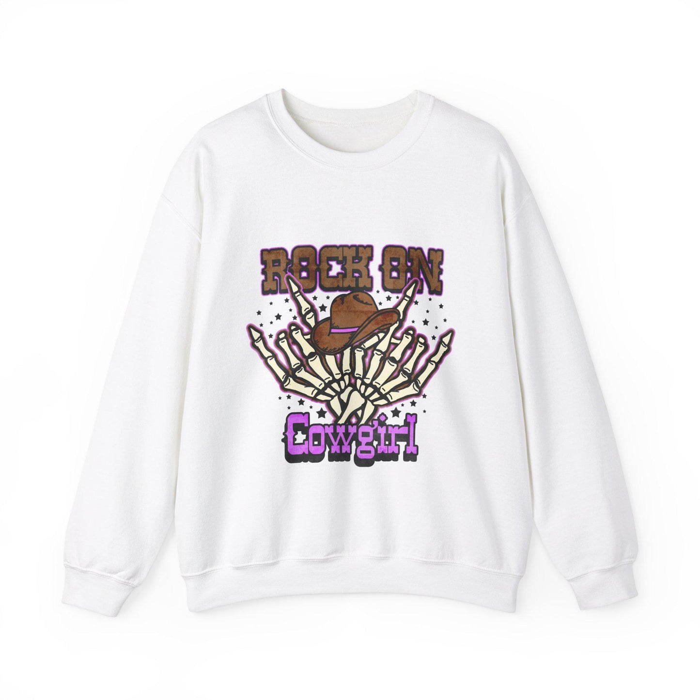 Rock on cowgirl western skeleton cowgirl hat vintage graphic png tshirt design