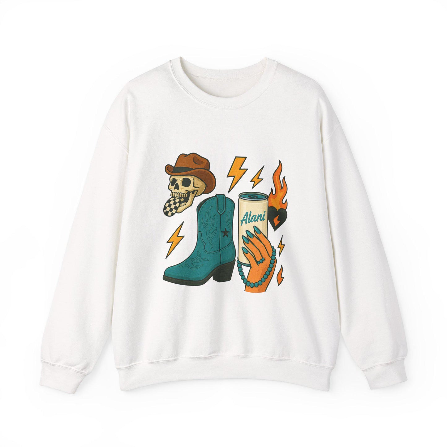 Edgy western yallternative alani cowgirl boot checkered tongue skull turquoise png graphic digital download for sublimation and dtf