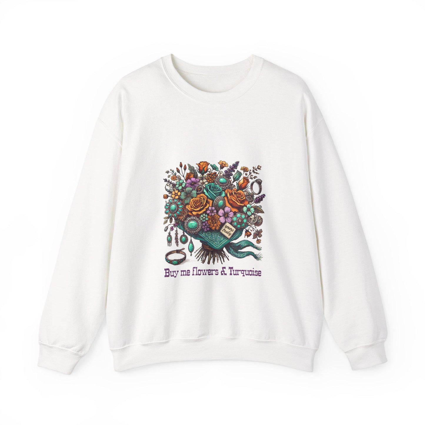 Western cowgirl flowers and turquoise bouquet png file for sublimation and dtf