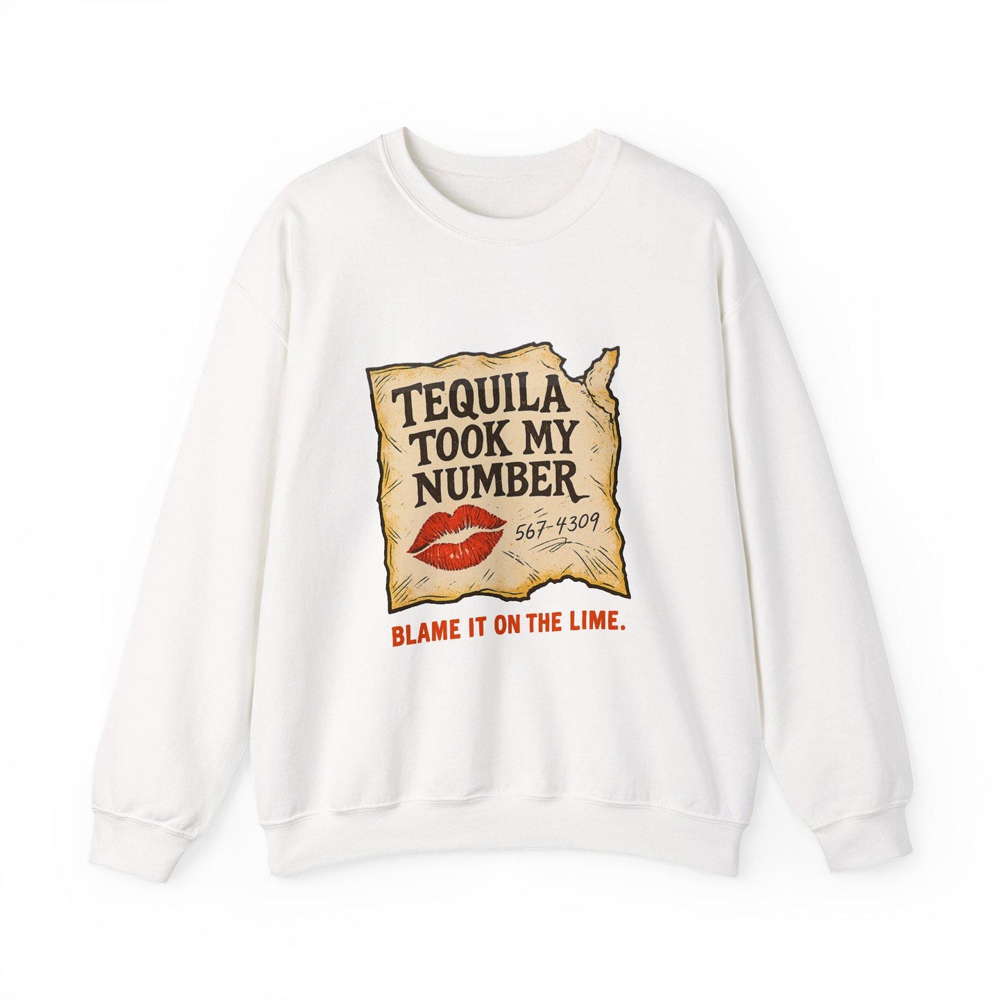 Tequila took my number torn napkin red lip kiss PNG graphic INSTANT digital download for tshirt sublimation or dtf