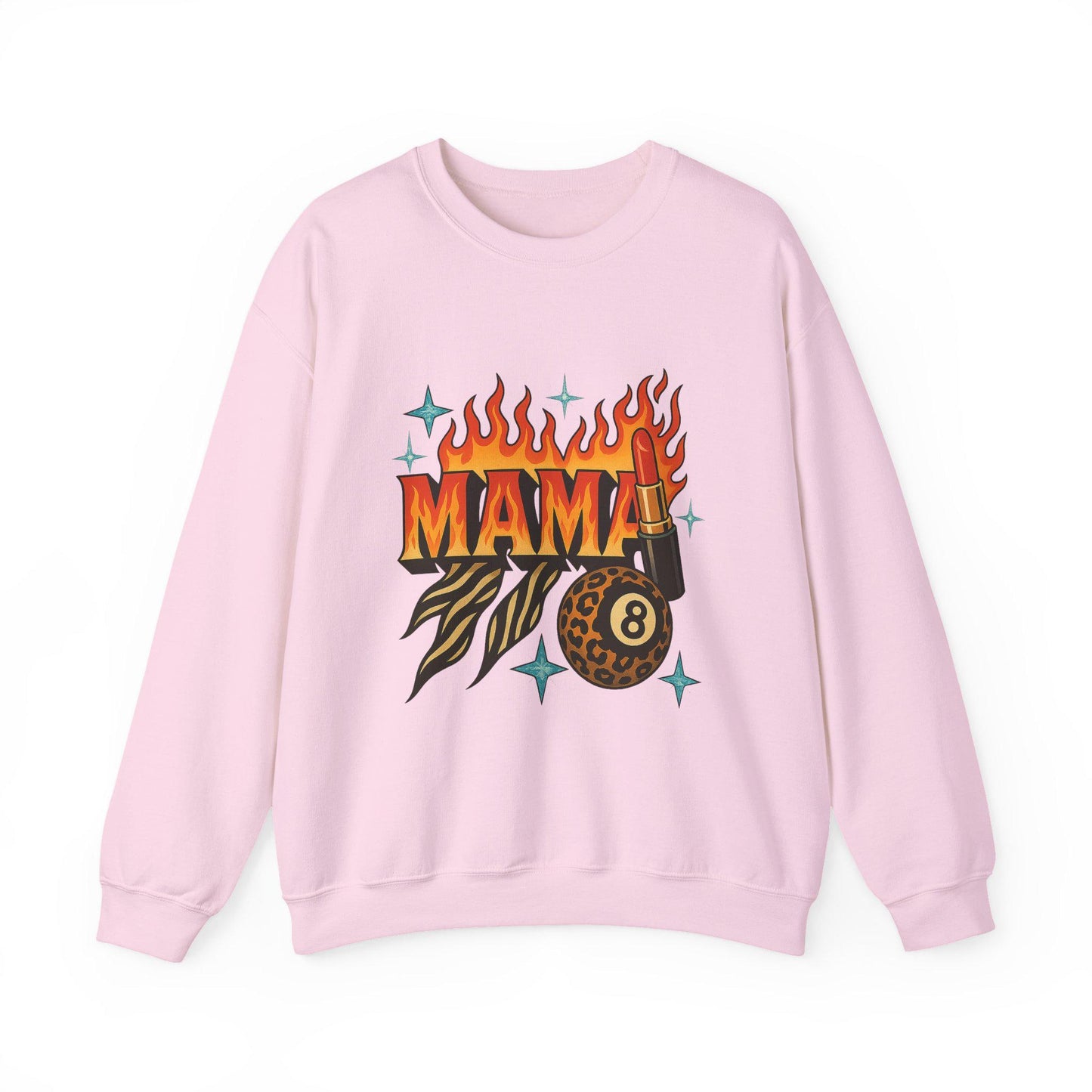 Edgy Flaming MAMA 8ball lipstick cheetah print zebra print PNG graphic INSTANT digital download for tshirt sublimation or dtf
