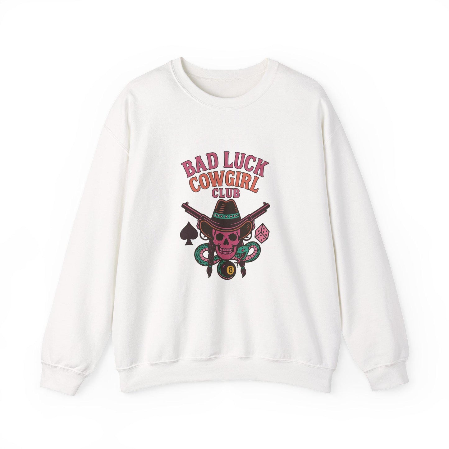 Western "bad luck cowgirl club" cowgirl skull 8ball spade yallternative PNG graphic INSTANT digital download for tshirt sublimation or dtf