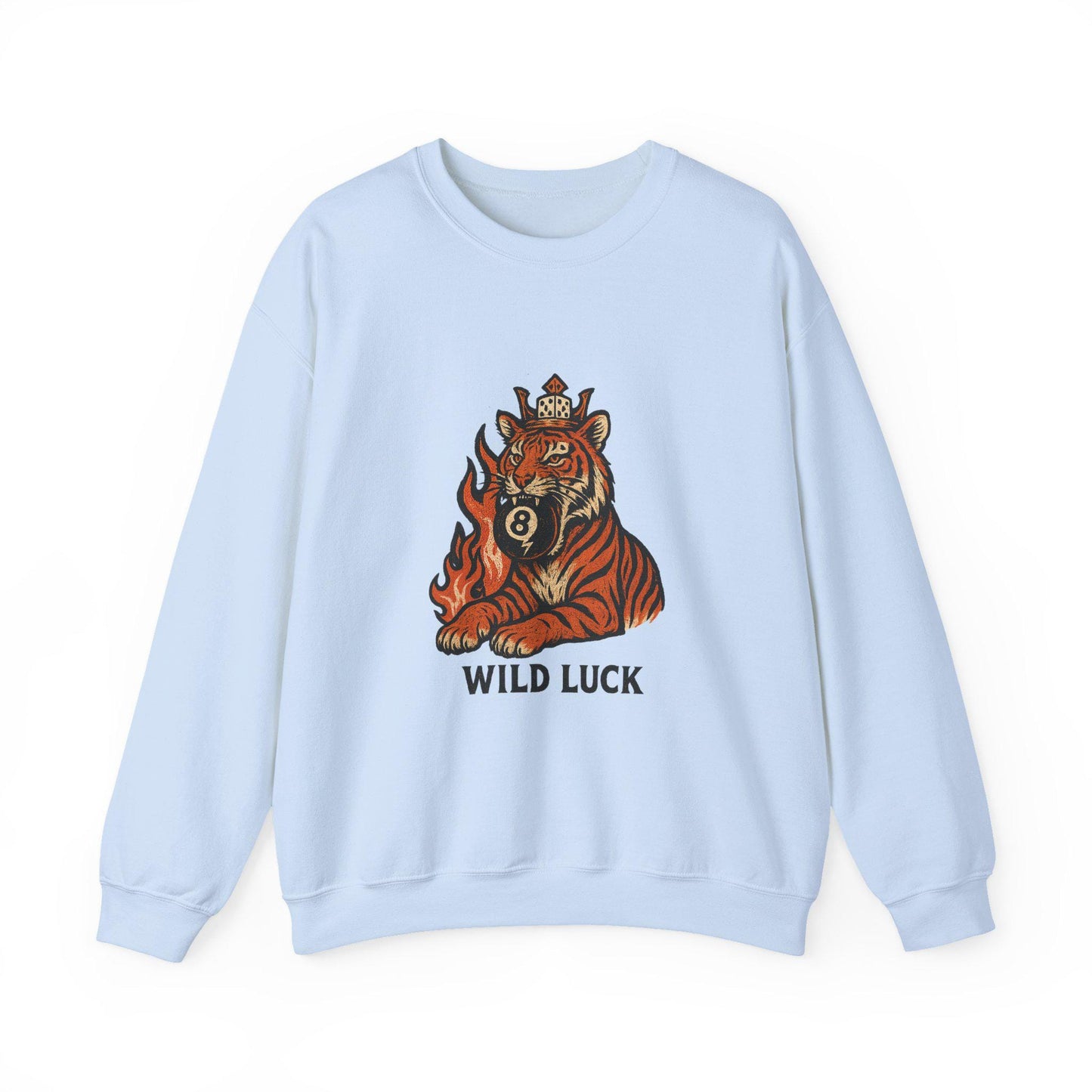 Grungy edgy Wild luck flaming 8ball tiger PNG graphic INSTANT digital download for tshirt sublimation or dtf