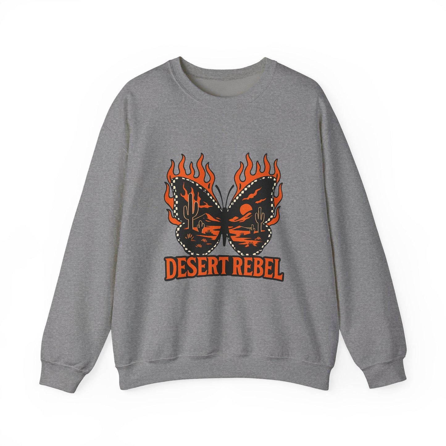 Edgy yallternative western desert flaming butterfly "desert rebel" PNG graphic INSTANT digital download for tshirt sublimation or dtf