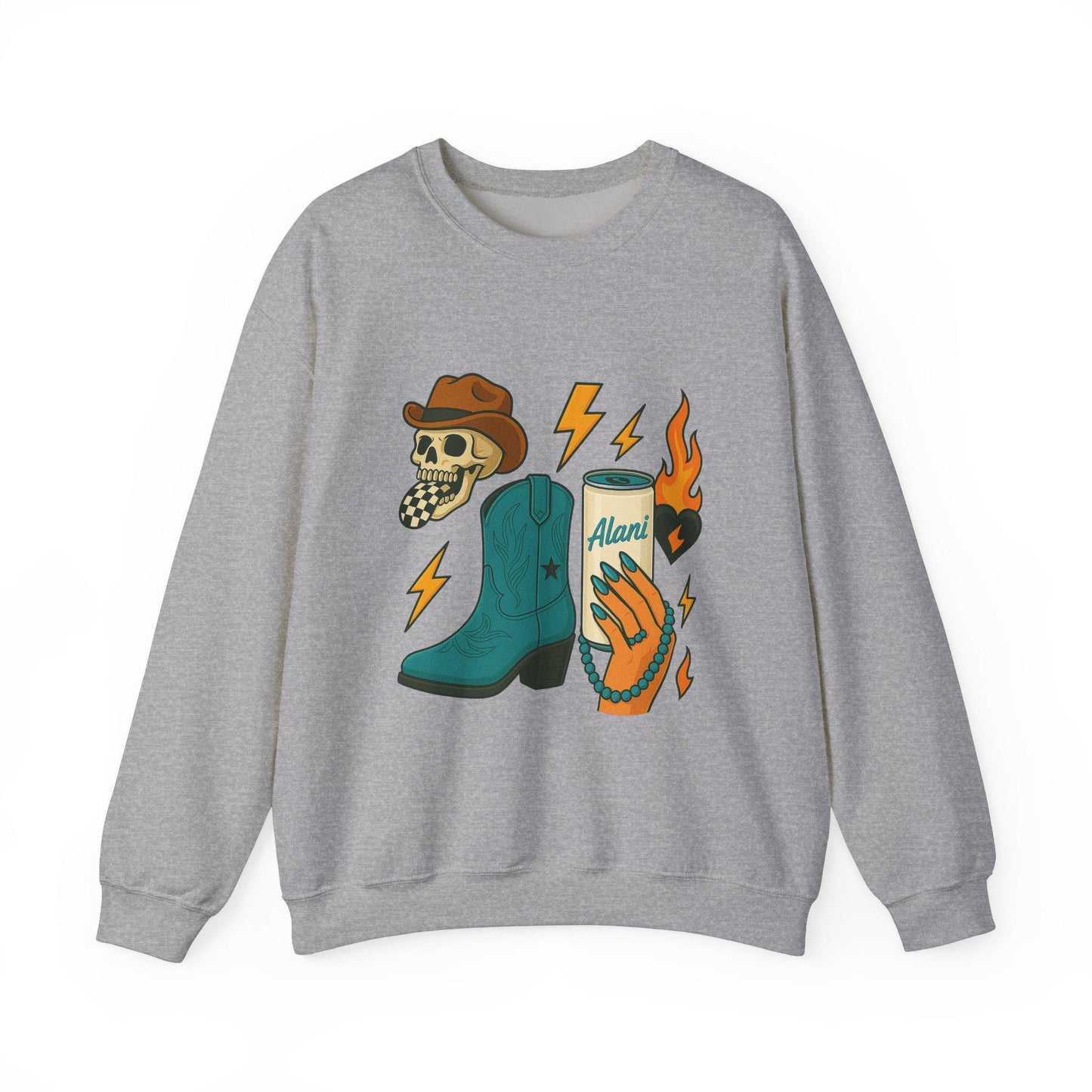 Edgy western yallternative alani cowgirl boot checkered tongue skull turquoise png graphic digital download for sublimation and dtf