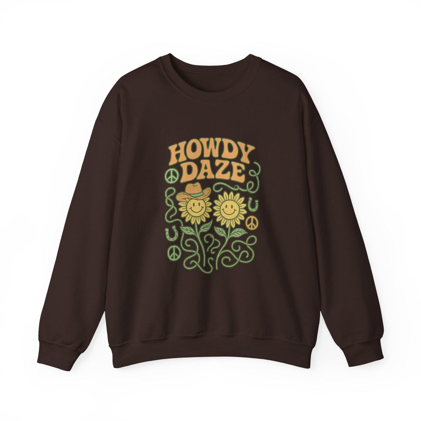 Western "Howdy daze" groovy flower PNG graphic digital download for tshirt sublimation or dtf