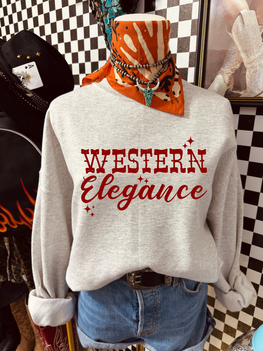 Western Elegance Sweatshirt — Vintage Cowgirl Graphic Crewneck