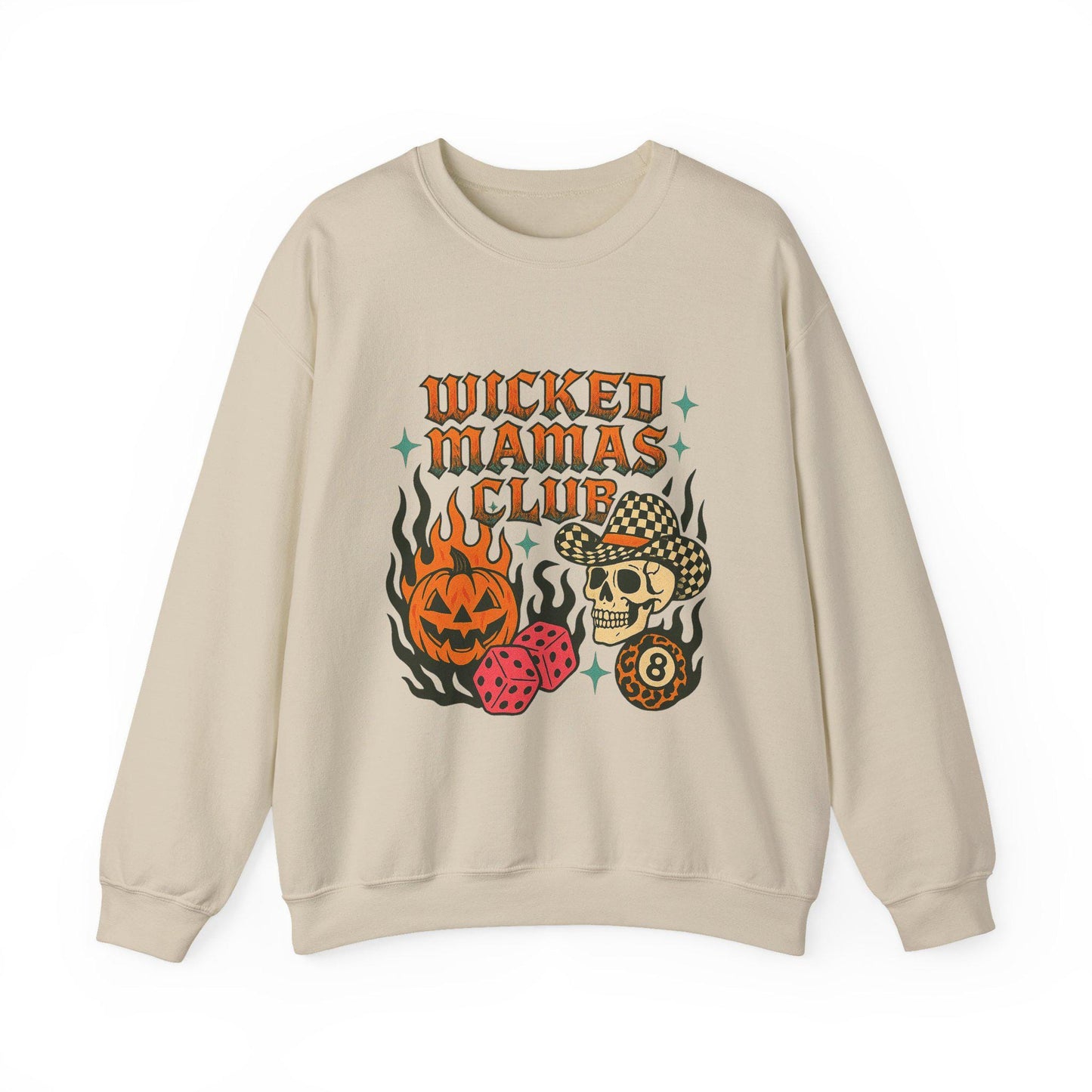 HALLOWEEN wicked mamas club cowgirl skull pumpkin dice 8ball PNG graphic INSTANT digital download for tshirt sublimation or dtf